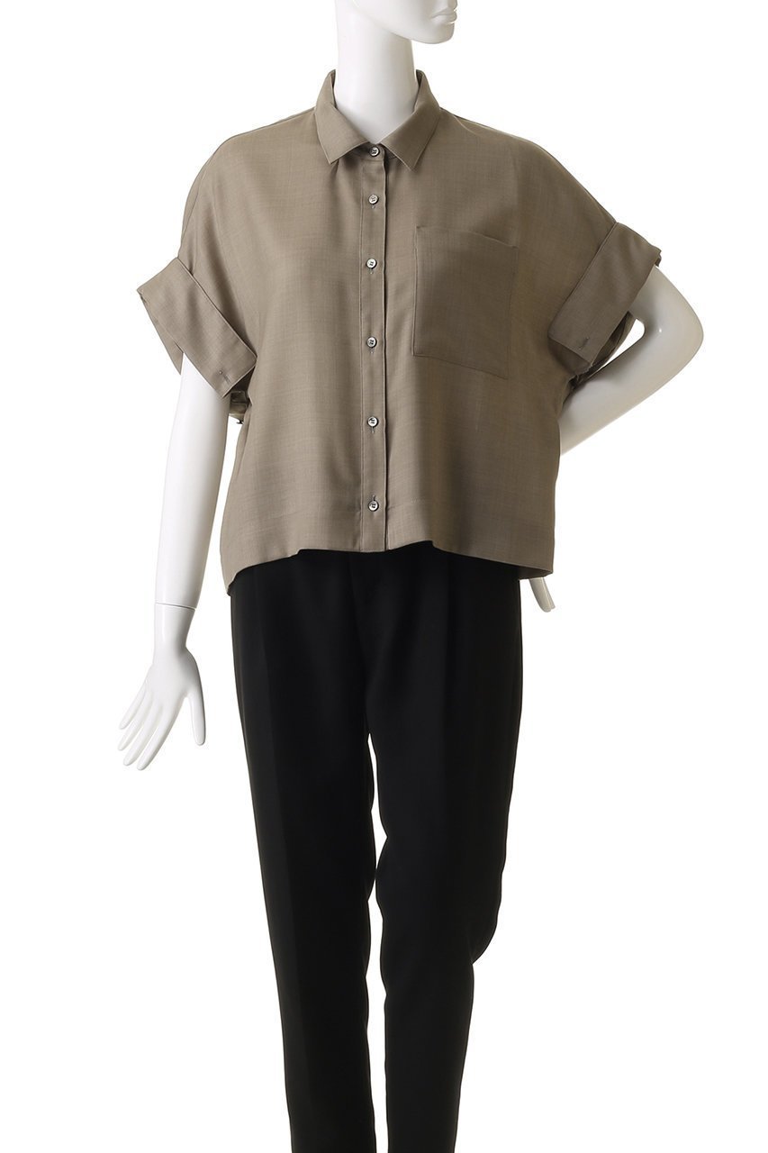 【エブール/ebure】のドライビエラ ショート丈シャツ 人気、トレンドファッション・服の通販 founy(ファニー) 　ファッション　Fashion　レディースファッション　Fashion for Women　トップス・カットソー　Cut & Sew Tops　シャツ・ブラウス・オフィスカジュアル　Elegant Blouses & Button-Ups　おすすめ　Recommended / Our Picks　なめらか　Smooth, Silky Texture　カフス　Cuff Design　ショルダー　Shoulder, Shoulder Strap　ショート　Short, Short Length　シルク　Silk, 100% Silk　スリーブ　Sleeve, Long Sleeve / Short Sleeve　ドロップ　Drop Shoulder, Dropped Style　羽織　Haori, Light Jacket　other-2|ID: prp329100004567703 ipo3291000000035764333