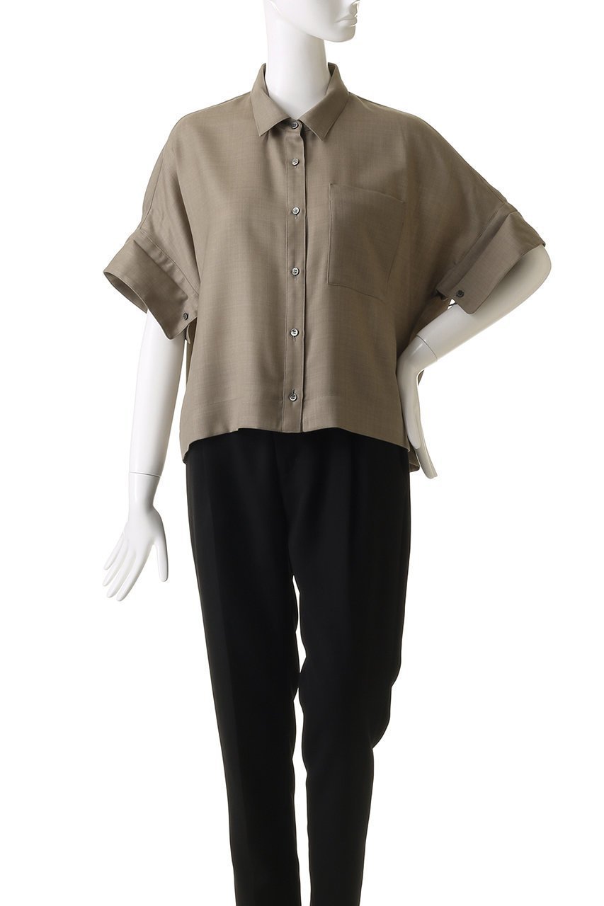 【エブール/ebure】のドライビエラ ショート丈シャツ 人気、トレンドファッション・服の通販 founy(ファニー) 　ファッション　Fashion　レディースファッション　Fashion for Women　トップス・カットソー　Cut & Sew Tops　シャツ・ブラウス・オフィスカジュアル　Elegant Blouses & Button-Ups　おすすめ　Recommended / Our Picks　なめらか　Smooth, Silky Texture　カフス　Cuff Design　ショルダー　Shoulder, Shoulder Strap　ショート　Short, Short Length　シルク　Silk, 100% Silk　スリーブ　Sleeve, Long Sleeve / Short Sleeve　ドロップ　Drop Shoulder, Dropped Style　羽織　Haori, Light Jacket　other-6|ID: prp329100004567703 ipo3291000000035764340