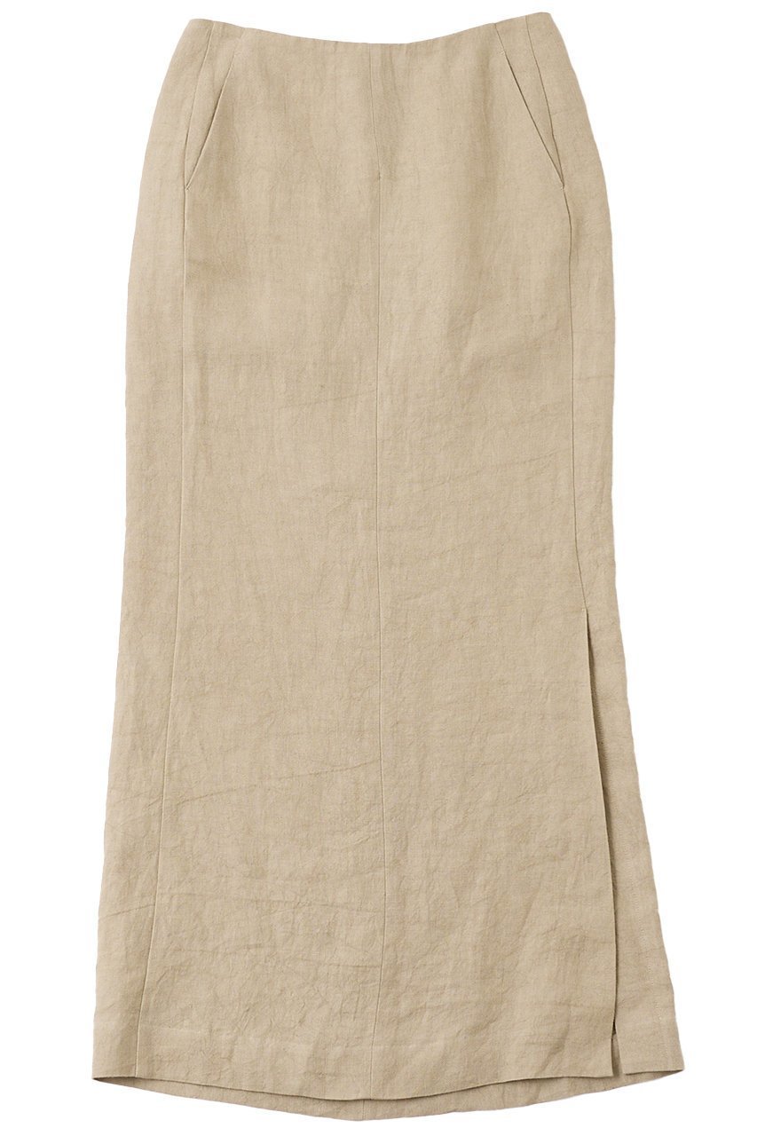 【ザ ストア バイ シー/THE STORE by C】のリネンストレートスカート インテリア・キッズ・メンズ・レディースファッション・服の通販 founy(ファニー) 　ファッション　Fashion　レディースファッション　Fashion for Women　スカート　Skirts　ロングスカート　Long Skirts / Maxi & Midi Skirts　エレガント 上品　Elegant　ストレート　Straight, Straight Cut　パターン　Pattern, Design Print　ロング　Long, Long-Length　ベージュ|ID: prp329100004568664 ipo3291000000035557432