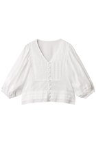 【スリー ドッツ/three dots】のコットンローン フレアカラー シャツ ホワイト|ID: prp329100004568671 ipo3291000000036393687