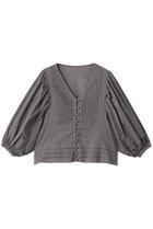 【スリー ドッツ/three dots】のコットンローン フレアカラー シャツ チャコール|ID: prp329100004568671 ipo3291000000036393689