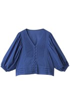 【スリー ドッツ/three dots】のコットンローン フレアカラー シャツ ロイヤルブルー|ID: prp329100004568671 ipo3291000000036393690