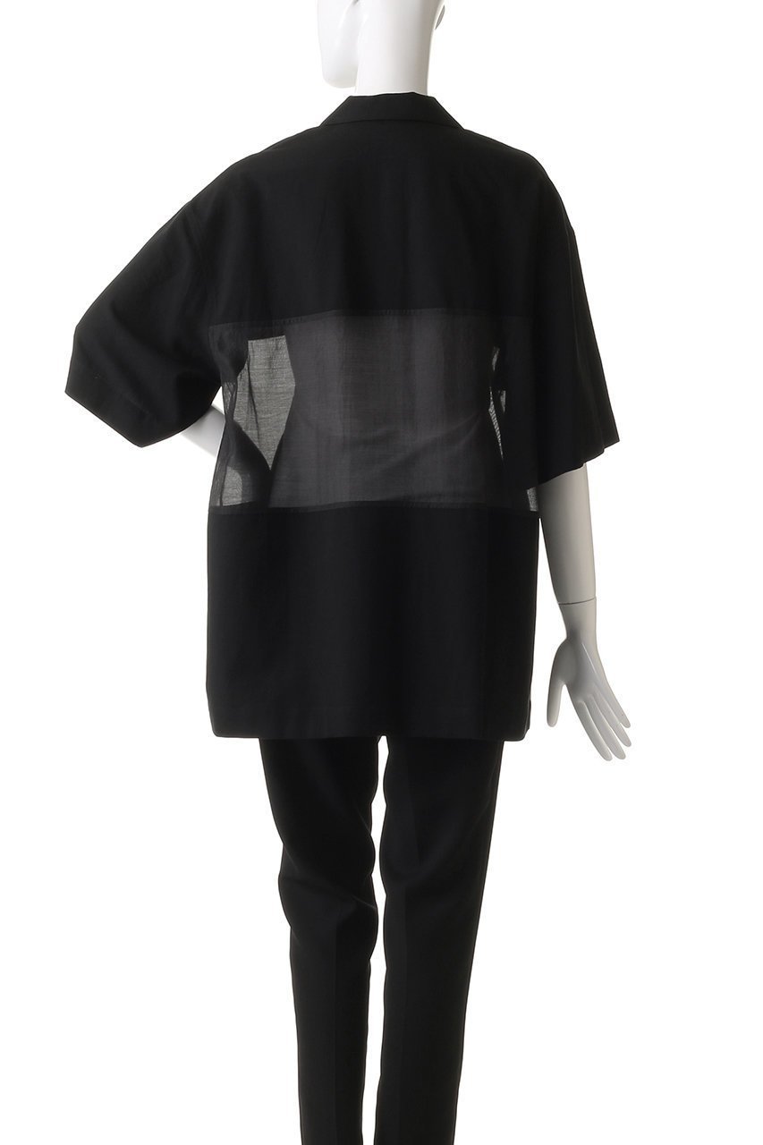 【マノフ/MANOF】のLINEN SHEER DOCKING/シャツ 人気、トレンドファッション・服の通販 founy(ファニー) 　ファッション　Fashion　レディースファッション　WOMEN　トップス・カットソー　Tops/Tshirt　シャツ/ブラウス　Shirts/Blouses　サテン　Satin　ショート　Short　スリーブ　Sleeve　フロント　Front　リネン　Linen　リボン　Ribbon　ワイド　Wide　NEW・新作・新着・新入荷　New Arrivals　other-4|ID: prp329100004568679 ipo3291000000032321566