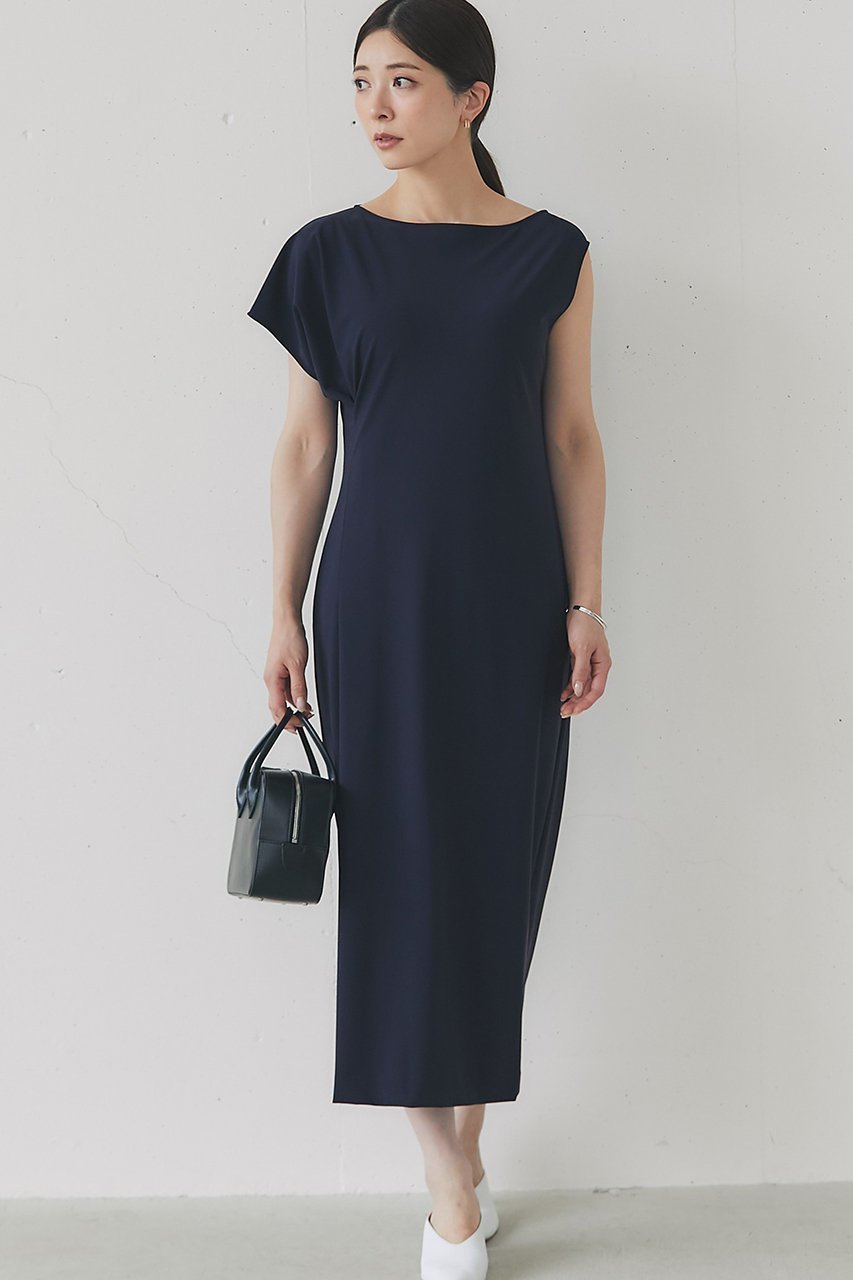 【ジェイドット/j.】のトリコットジャージー袖アシメワンピース 人気、トレンドファッション・服の通販 founy(ファニー) 　ファッション　Fashion　レディースファッション　Fashion for Women　ワンピース　Dresses　チュニック　Tunic Tops & Dresses　アシンメトリー　Asymmetrical Style　スリーブ　Sleeve, Long Sleeve / Short Sleeve　チュニック　Tunic, Long Top　フェミニン　Feminine, Girly　フレア　Flare, Flared　ロング　Long, Long-Length　other-6|ID: prp329100004568683 ipo3291000000032424994