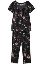 【イクコ/IKUKO】のSZ天竺花柄プリント フロントレースパジャマ ブラック|ID: prp329100004568716 ipo3291000000032321939