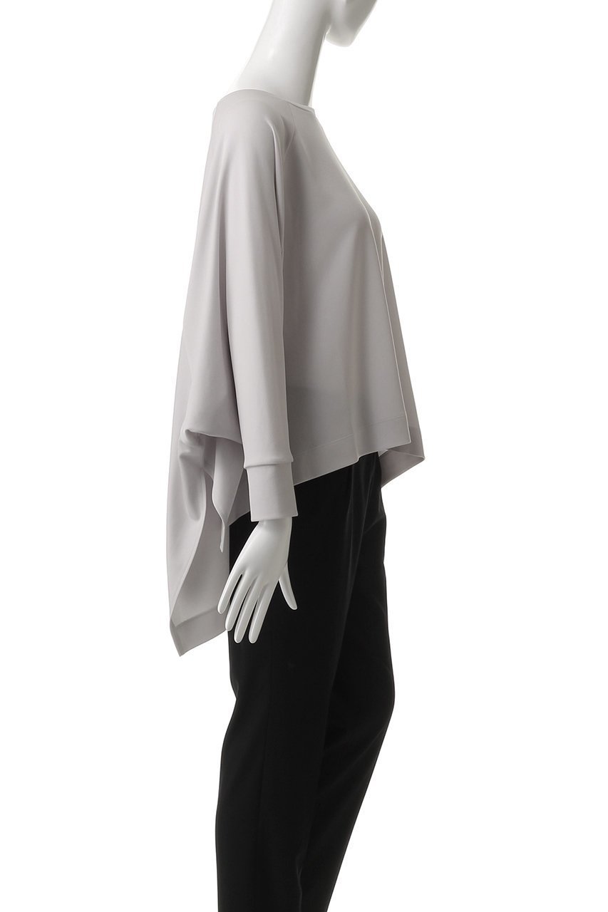 【ヒューエルミュージアム/hueLe Museum】の【hLM】トリアセダンボールジャージーオーバートップ 人気、トレンドファッション・服の通販 founy(ファニー) 　ファッション　Fashion　レディースファッション　Fashion for Women　トップス・カットソー　Cut & Sew Tops　シャツ・ブラウス・オフィスカジュアル　Elegant Blouses & Button-Ups　ロングTシャツ・Tシャツ　Longline T-Shirts & Tees　カットソー・ベーシックTシャツ　Cut-and-Sewn Tops / Stretch Tees & Basics　ショート　Short, Short Length　シンプル　Simple, Minimal　スリーブ　Sleeve, Long Sleeve / Short Sleeve　ドレープ　Drape, Draping Fabric　フォルム　Silhouette, Form　エレガント 上品　Elegant　other-3|ID: prp329100004570008 ipo3291000000035944802