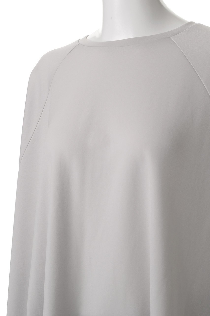 【ヒューエルミュージアム/hueLe Museum】の【hLM】トリアセダンボールジャージーオーバートップ 人気、トレンドファッション・服の通販 founy(ファニー) 　ファッション　Fashion　レディースファッション　Fashion for Women　トップス・カットソー　Cut & Sew Tops　シャツ・ブラウス・オフィスカジュアル　Elegant Blouses & Button-Ups　ロングTシャツ・Tシャツ　Longline T-Shirts & Tees　カットソー・ベーシックTシャツ　Cut-and-Sewn Tops / Stretch Tees & Basics　ショート　Short, Short Length　シンプル　Simple, Minimal　スリーブ　Sleeve, Long Sleeve / Short Sleeve　ドレープ　Drape, Draping Fabric　フォルム　Silhouette, Form　エレガント 上品　Elegant　other-5|ID: prp329100004570008 ipo3291000000035944804