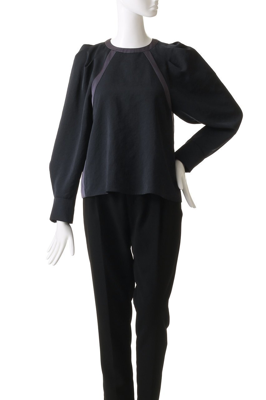 【ヒューエルミュージアム/hueLe Museum】の【hLM】ヴィンテージサテンバイカラーブラウス 人気、トレンドファッション・服の通販 founy(ファニー) ファッション Fashion レディースファッション Fashion for Women トップス・カットソー Cut & Sew Tops シャツ・ブラウス・オフィスカジュアル Elegant Blouses & Button-Ups なめらか Smooth, Silky Texture カフス Cuff Design サテン Satin, Glossy Fabric スリーブ Sleeve, Long Sleeve / Short Sleeve ロング Long, Long-Length 長袖 Long Sleeve, Full Sleeve other-2|ID: prp329100004570009 ipo3291000000035956660