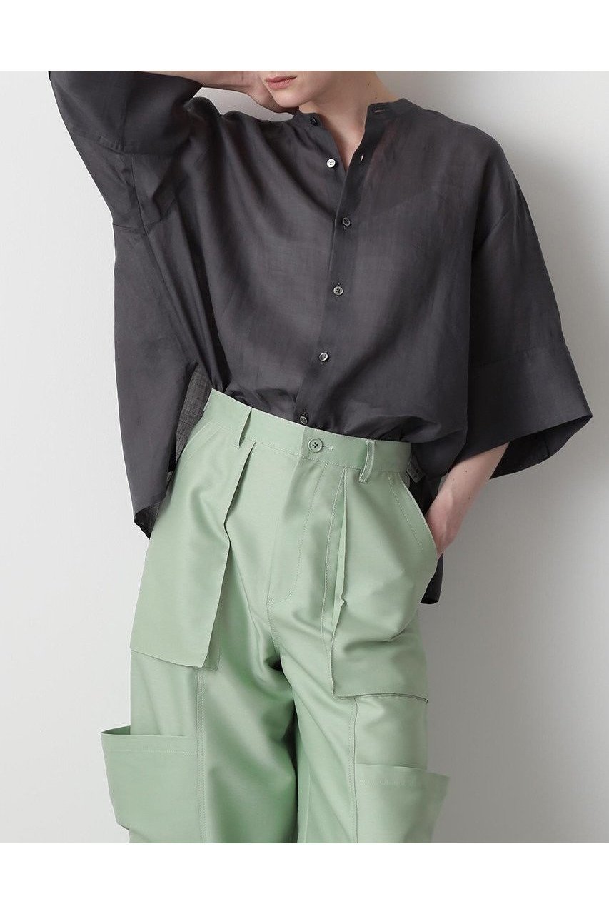 【ヒューエルミュージアム/hueLe Museum】の【STUMBLY】Volume Sleeve Shirts インテリア・キッズ・メンズ・レディースファッション・服の通販 founy(ファニー) 　ファッション　Fashion　レディースファッション　WOMEN　トップス・カットソー　Tops/Tshirt　シャツ/ブラウス　Shirts/Blouses　ボリュームスリーブ / フリル袖　Volume Sleeve　カフス　Cuffs　コンパクト　Compact　ショート　Short　スリーブ　Sleeve　バランス　Balance　半袖　Short Sleeve　夏　Summer　NEW・新作・新着・新入荷　New Arrivals　グレー|ID: prp329100004570014 ipo3291000000032334394