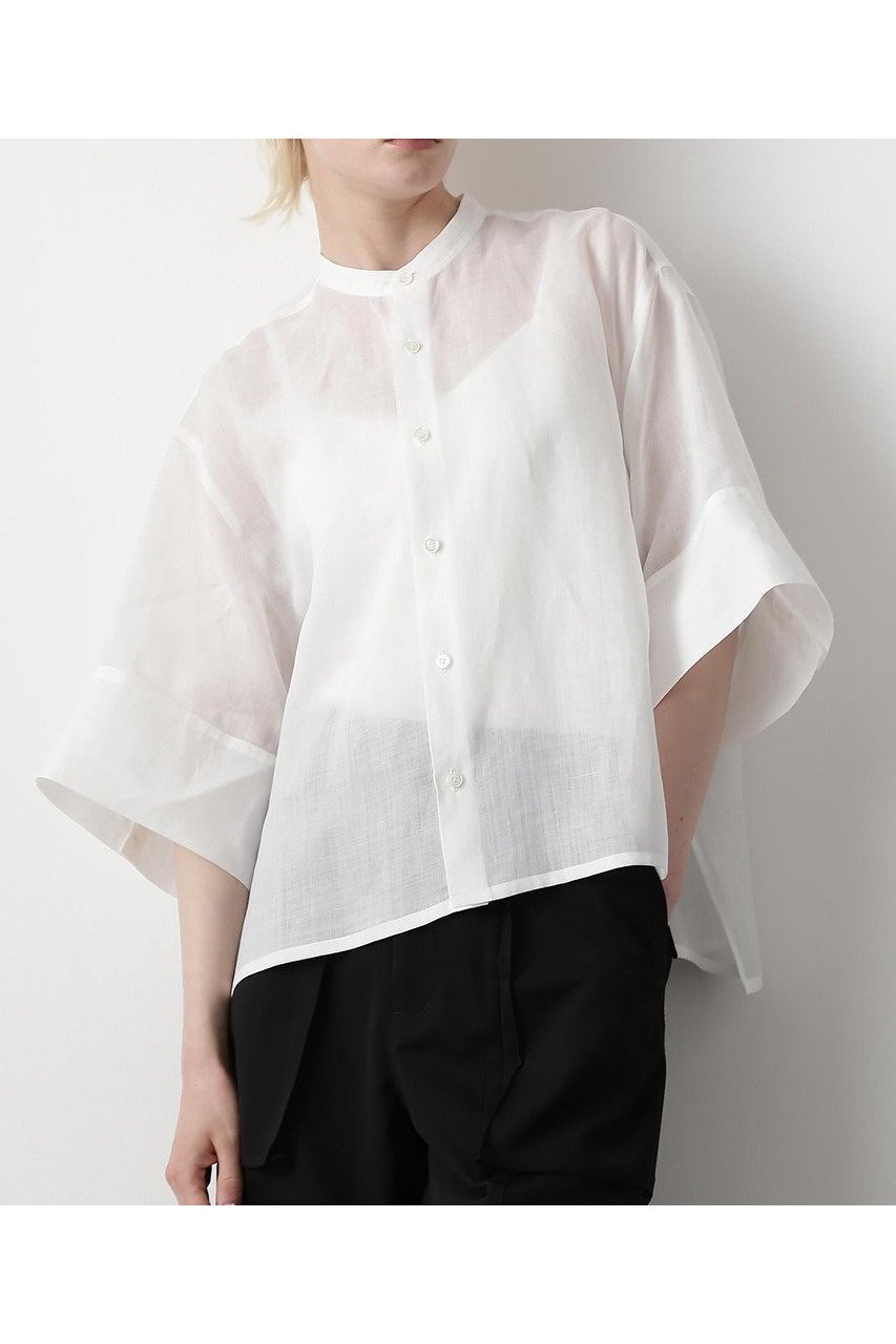 【ヒューエルミュージアム/hueLe Museum】の【STUMBLY】Volume Sleeve Shirts インテリア・キッズ・メンズ・レディースファッション・服の通販 founy(ファニー) 　ファッション　Fashion　レディースファッション　WOMEN　トップス・カットソー　Tops/Tshirt　シャツ/ブラウス　Shirts/Blouses　ボリュームスリーブ / フリル袖　Volume Sleeve　カフス　Cuffs　コンパクト　Compact　ショート　Short　スリーブ　Sleeve　バランス　Balance　半袖　Short Sleeve　夏　Summer　NEW・新作・新着・新入荷　New Arrivals　ホワイト|ID: prp329100004570014 ipo3291000000032334395