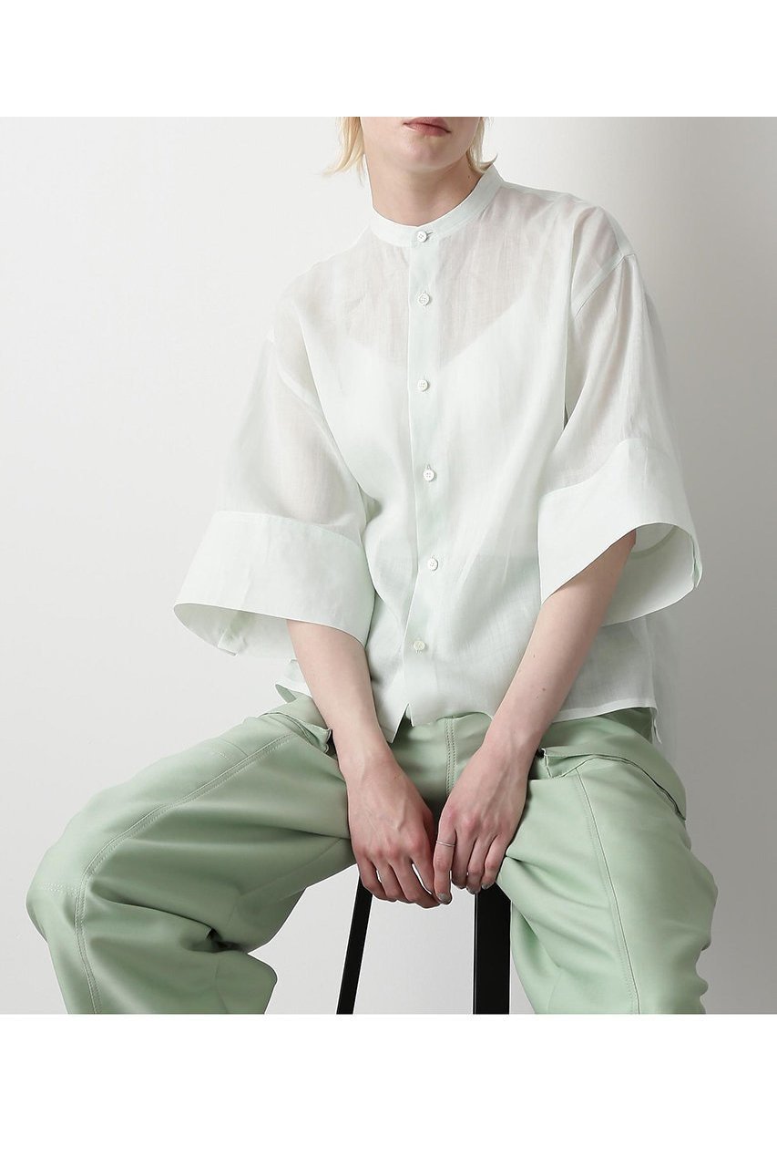 【ヒューエルミュージアム/hueLe Museum】の【STUMBLY】Volume Sleeve Shirts インテリア・キッズ・メンズ・レディースファッション・服の通販 founy(ファニー) 　ファッション　Fashion　レディースファッション　WOMEN　トップス・カットソー　Tops/Tshirt　シャツ/ブラウス　Shirts/Blouses　ボリュームスリーブ / フリル袖　Volume Sleeve　カフス　Cuffs　コンパクト　Compact　ショート　Short　スリーブ　Sleeve　バランス　Balance　半袖　Short Sleeve　夏　Summer　NEW・新作・新着・新入荷　New Arrivals　ライトグリーン|ID: prp329100004570014 ipo3291000000032334396