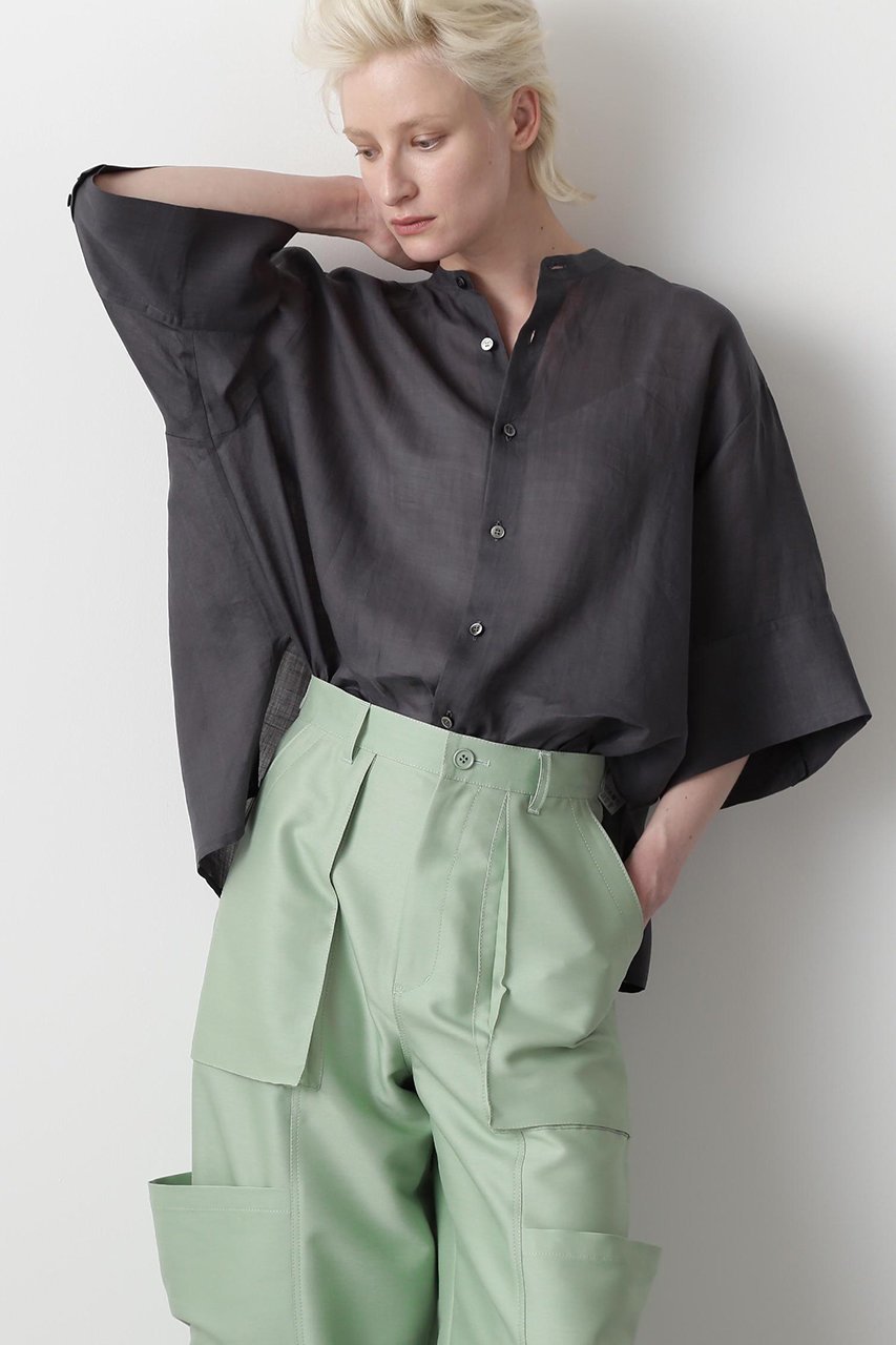 【ヒューエルミュージアム/hueLe Museum】の【STUMBLY】Volume Sleeve Shirts 人気、トレンドファッション・服の通販 founy(ファニー) 　ファッション　Fashion　レディースファッション　Fashion for Women　トップス・カットソー　Cut & Sew Tops　シャツ・ブラウス・オフィスカジュアル　Elegant Blouses & Button-Ups　ボリューム袖・フリルスリーブブラウス　Voluminous & Ruffle Sleeves / Puffy Sleeve Tops　カフス　Cuff Design　コンパクト　Compact, Small Size　ショート　Short, Short Length　スリーブ　Sleeve, Long Sleeve / Short Sleeve　バランス　Balance, Style Balance　半袖　Short Sleeve, Half Sleeve　夏　Summer　 other-1|ID: prp329100004570014 ipo3291000000032835412