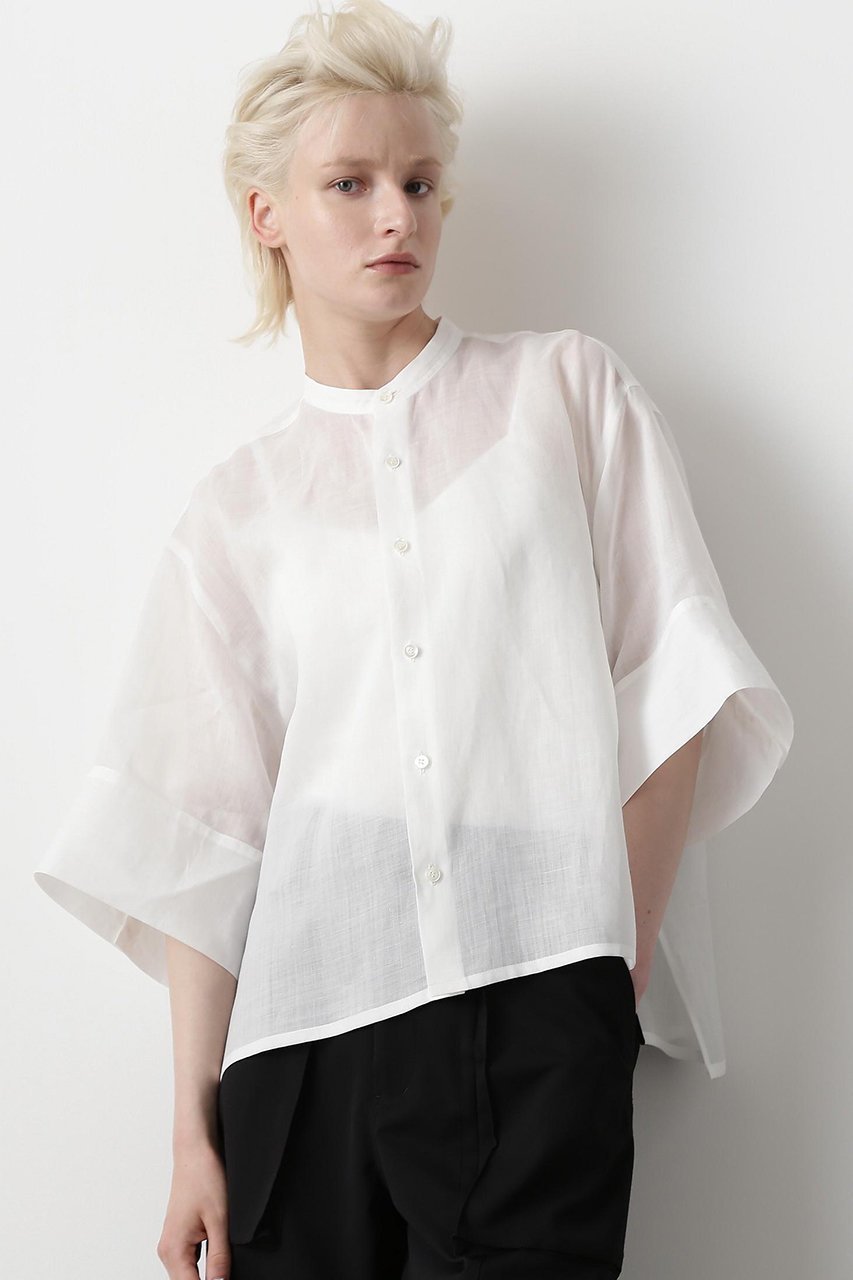 【ヒューエルミュージアム/hueLe Museum】の【STUMBLY】Volume Sleeve Shirts インテリア・キッズ・メンズ・レディースファッション・服の通販 founy(ファニー) 　ファッション　Fashion　レディースファッション　Fashion for Women　トップス・カットソー　Cut & Sew Tops　シャツ・ブラウス・オフィスカジュアル　Elegant Blouses & Button-Ups　ボリューム袖・フリルスリーブブラウス　Voluminous & Ruffle Sleeves / Puffy Sleeve Tops　カフス　Cuff Design　コンパクト　Compact, Small Size　ショート　Short, Short Length　スリーブ　Sleeve, Long Sleeve / Short Sleeve　バランス　Balance, Style Balance　半袖　Short Sleeve, Half Sleeve　夏　Summer　ホワイト|ID: prp329100004570014 ipo3291000000032835422
