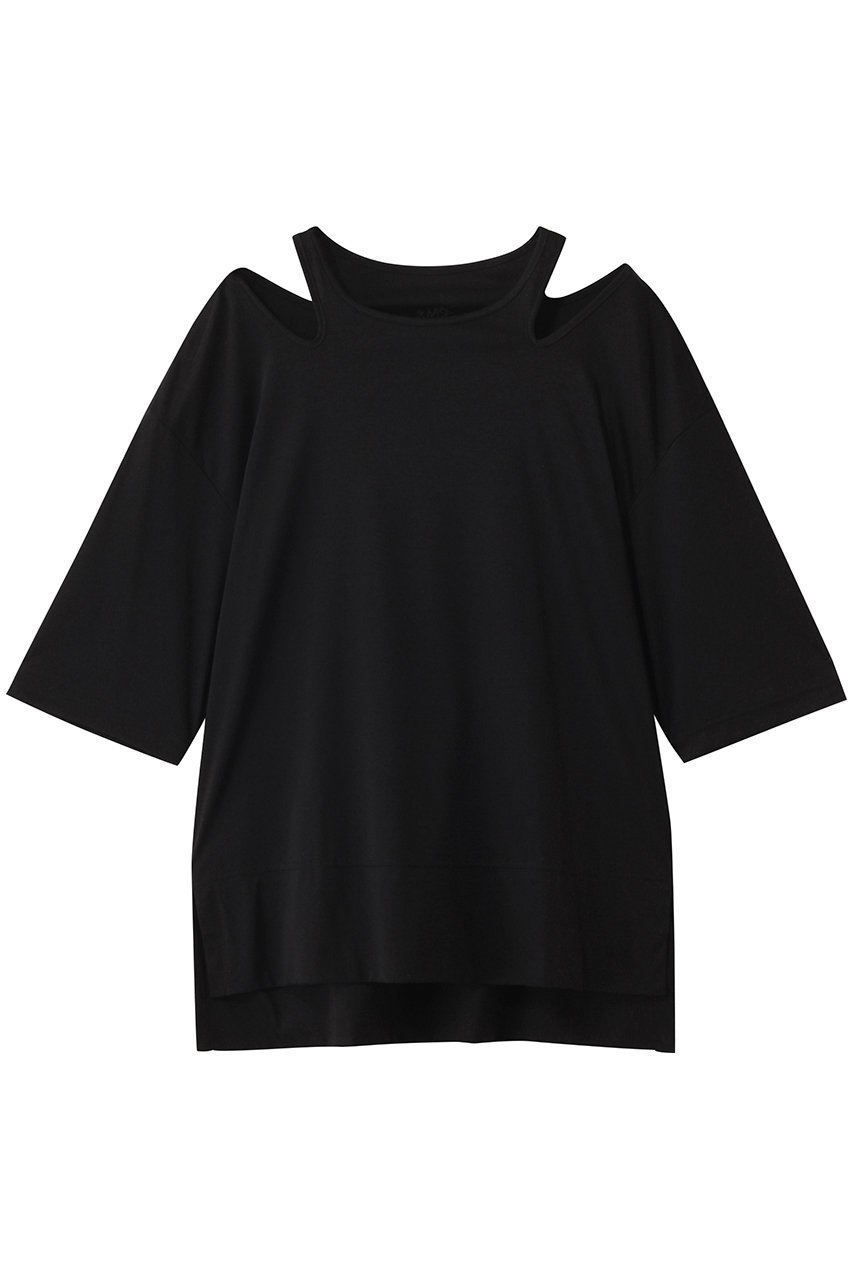 【ルームエイト/Room no.8】のSMOOTH コットン ネックオープントップス インテリア・キッズ・メンズ・レディースファッション・服の通販 founy(ファニー) 　ファッション　Fashion　レディースファッション　WOMEN　トップス・カットソー　Tops/Tshirt　シャツ/ブラウス　Shirts/Blouses　ロング / Tシャツ　T-Shirts　カットソー　Cut and Sewn　なめらか　Smooth　インナー　Inner　カッティング　Cutting　ショート　Short　ジャケット　Jacket　スリーブ　Sleeve　NEW・新作・新着・新入荷　New Arrivals　ブラック|ID: prp329100004570022 ipo3291000000032334447