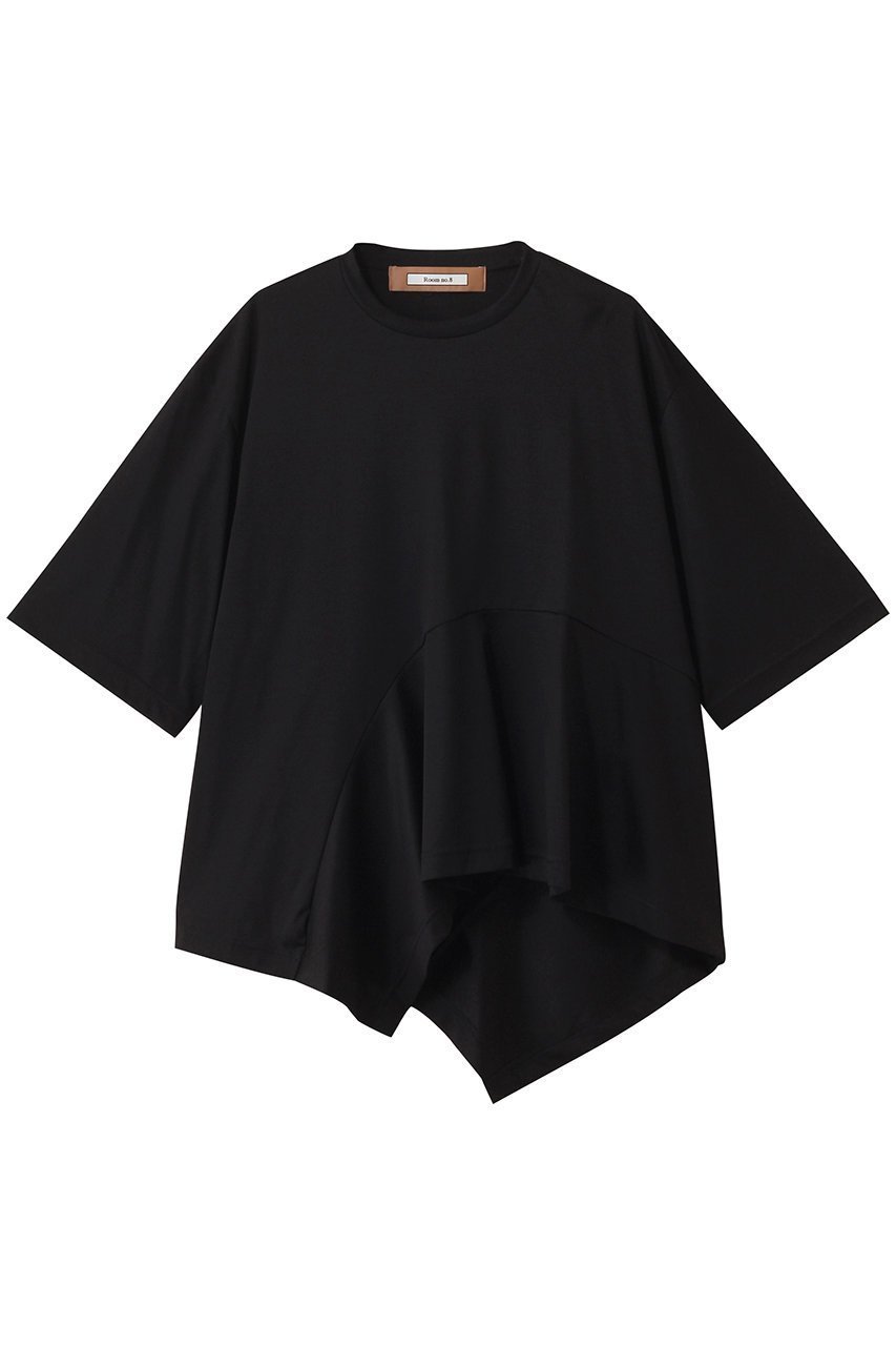【ルームエイト/Room no.8】のSMOOTH コットンドレープトップス インテリア・キッズ・メンズ・レディースファッション・服の通販 founy(ファニー) 　ファッション　Fashion　レディースファッション　WOMEN　トップス・カットソー　Tops/Tshirt　シャツ/ブラウス　Shirts/Blouses　ロング / Tシャツ　T-Shirts　カットソー　Cut and Sewn　ショート　Short　スリーブ　Sleeve　ドレープ　Drape　フロント　Front　リラックス　Relax　夏　Summer　NEW・新作・新着・新入荷　New Arrivals　ブラック|ID: prp329100004570023 ipo3291000000032334458