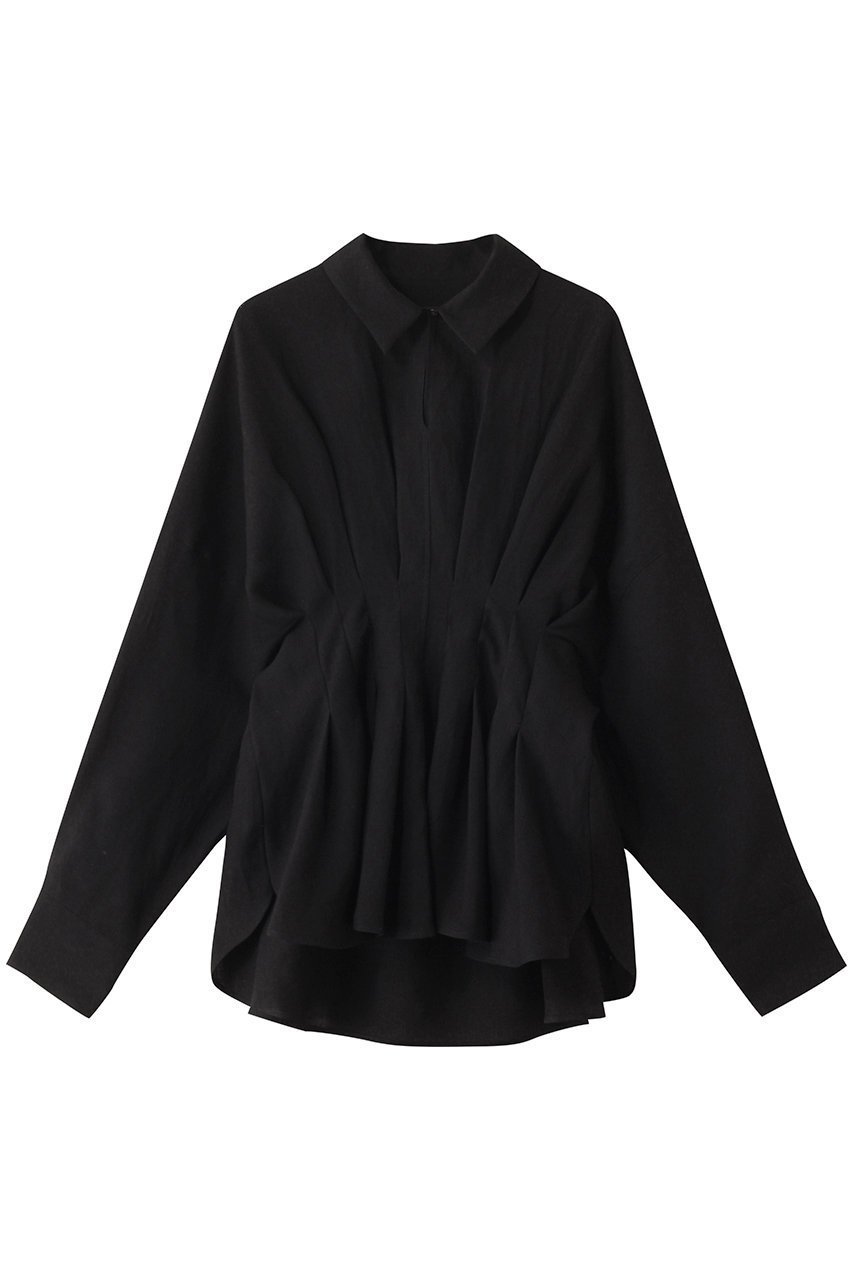 【ルームエイト/Room no.8】の【Room no.8 BLACK】LINENポプリン タッキングプルオーバー 人気、トレンドファッション・服の通販 founy(ファニー) 　ファッション　Fashion　レディースファッション　WOMEN　トップス・カットソー　Tops/Tshirt　シャツ/ブラウス　Shirts/Blouses　プルオーバー　Pullover　なめらか　Smooth　サマー　Summer　スリーブ　Sleeve　ファブリック　Fabric　フロント　Front　ボトム　Bottom　リネン　Linen　ロング　Long　NEW・新作・新着・新入荷　New Arrivals　 other-1|ID: prp329100004570024 ipo3291000000032334463