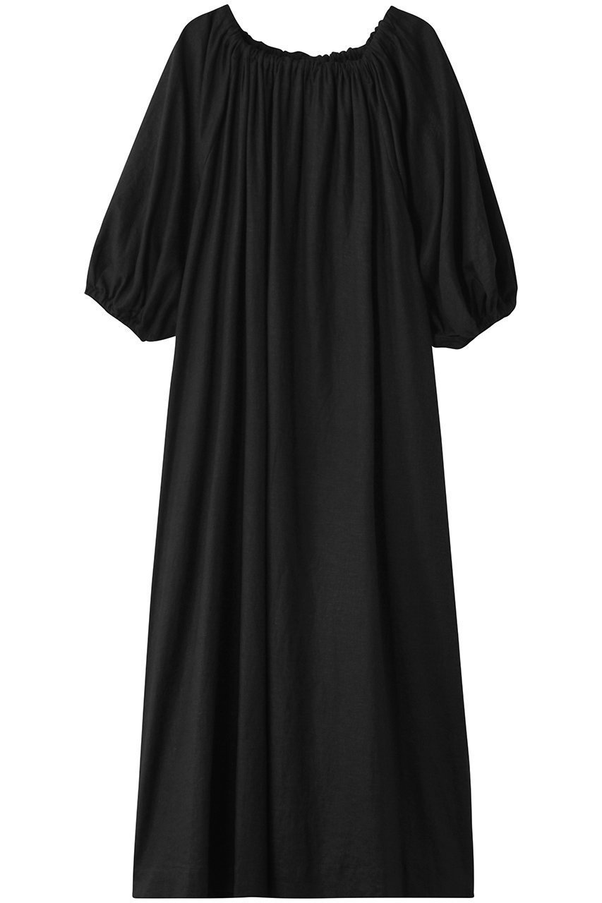 【ガリャルダガランテ/GALLARDAGALANTE】のギャザーボリュームワンピース インテリア・キッズ・メンズ・レディースファッション・服の通販 founy(ファニー) 　ファッション　Fashion　レディースファッション　Fashion for Women　ワンピース　Dresses　チュニック　Tunic Tops & Dresses　チュニック　Tunic, Long Top　ロング　Long, Long-Length　エレガント 上品　Elegant　ブラック|ID: prp329100004570025 ipo3291000000035560142