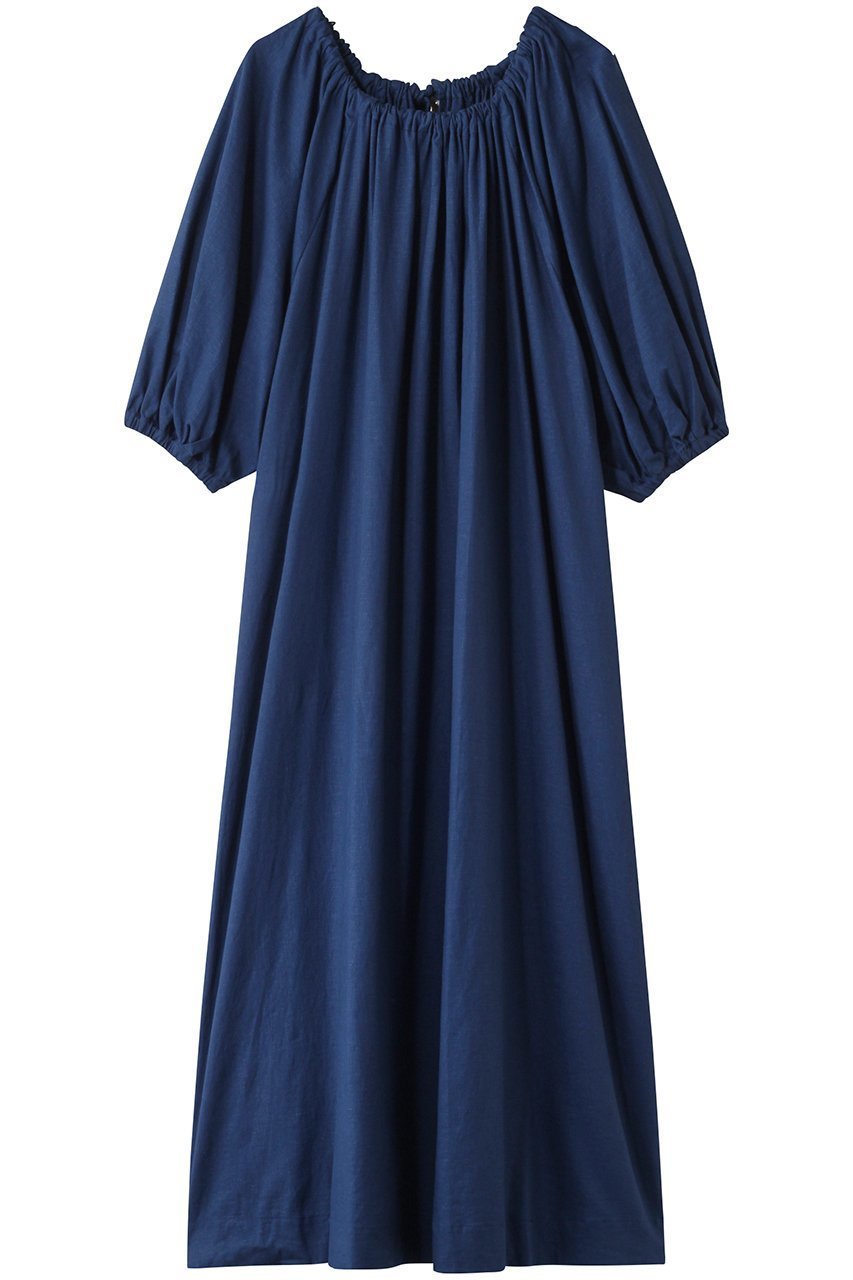 【ガリャルダガランテ/GALLARDAGALANTE】のギャザーボリュームワンピース インテリア・キッズ・メンズ・レディースファッション・服の通販 founy(ファニー) 　ファッション　Fashion　レディースファッション　Fashion for Women　ワンピース　Dresses　チュニック　Tunic Tops & Dresses　チュニック　Tunic, Long Top　ロング　Long, Long-Length　エレガント 上品　Elegant　ブルー|ID: prp329100004570025 ipo3291000000035560144