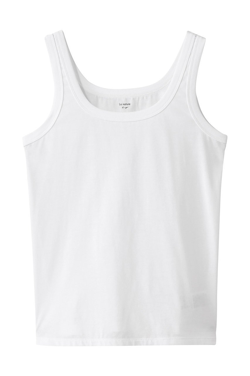 【ガリャルダガランテ/GALLARDAGALANTE】の【La nature linge】スクエアタンク インテリア・キッズ・メンズ・レディースファッション・服の通販 founy(ファニー) 　ファッション　Fashion　レディースファッション　WOMEN　トップス・カットソー　Tops/Tshirt　キャミソール / ノースリーブ　No Sleeves　シャツ/ブラウス　Shirts/Blouses　ロング / Tシャツ　T-Shirts　カットソー　Cut and Sewn　キャミソール　Camisole　ショルダー　Shoulder　スクエア　Square　タンク　Tank　デコルテ　Decolletage　バランス　Balance　ベーシック　Basic　ロング　Long　NEW・新作・新着・新入荷　New Arrivals　ホワイト|ID: prp329100004570026 ipo3291000000032334483