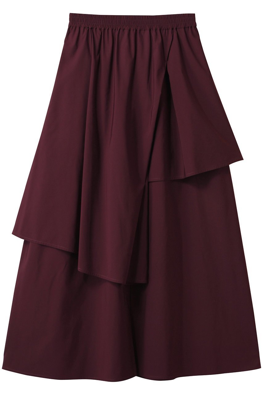 【ランバン オン ブルー/LANVIN en Bleu】のアシンメトリーレイヤードスカート インテリア・キッズ・メンズ・レディースファッション・服の通販 founy(ファニー) ファッション Fashion レディースファッション Fashion for Women スカート Skirts ロングスカート Long Skirts / Maxi & Midi Skirts アシンメトリー Asymmetrical Style クロップド Cropped, Short Length コンパクト Compact, Small Size ロング Long, Long-Length ボルドー|ID: prp329100004570027 ipo3291000000032793757