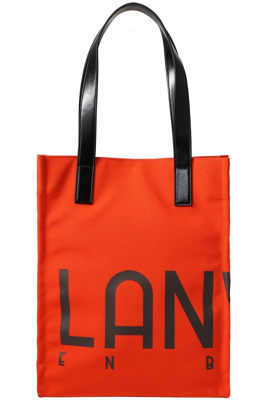 【ランバン オン ブルー/LANVIN en Bleu】のロゴポリエステルキャンバストートバッグ インテリア・キッズ・メンズ・レディースファッション・服の通販 founy(ファニー) 　ファッション　Fashion　レディースファッション　Fashion for Women　バッグ　Bags　フェイクレザー　Faux Leather, PU Leather　プリント　Print, Printed Pattern　ポケット　Pocket, Pocket Detail　エレガント 上品　Elegant　旅行　Travel　オレンジ|ID: prp329100004570032 ipo3291000000035102517