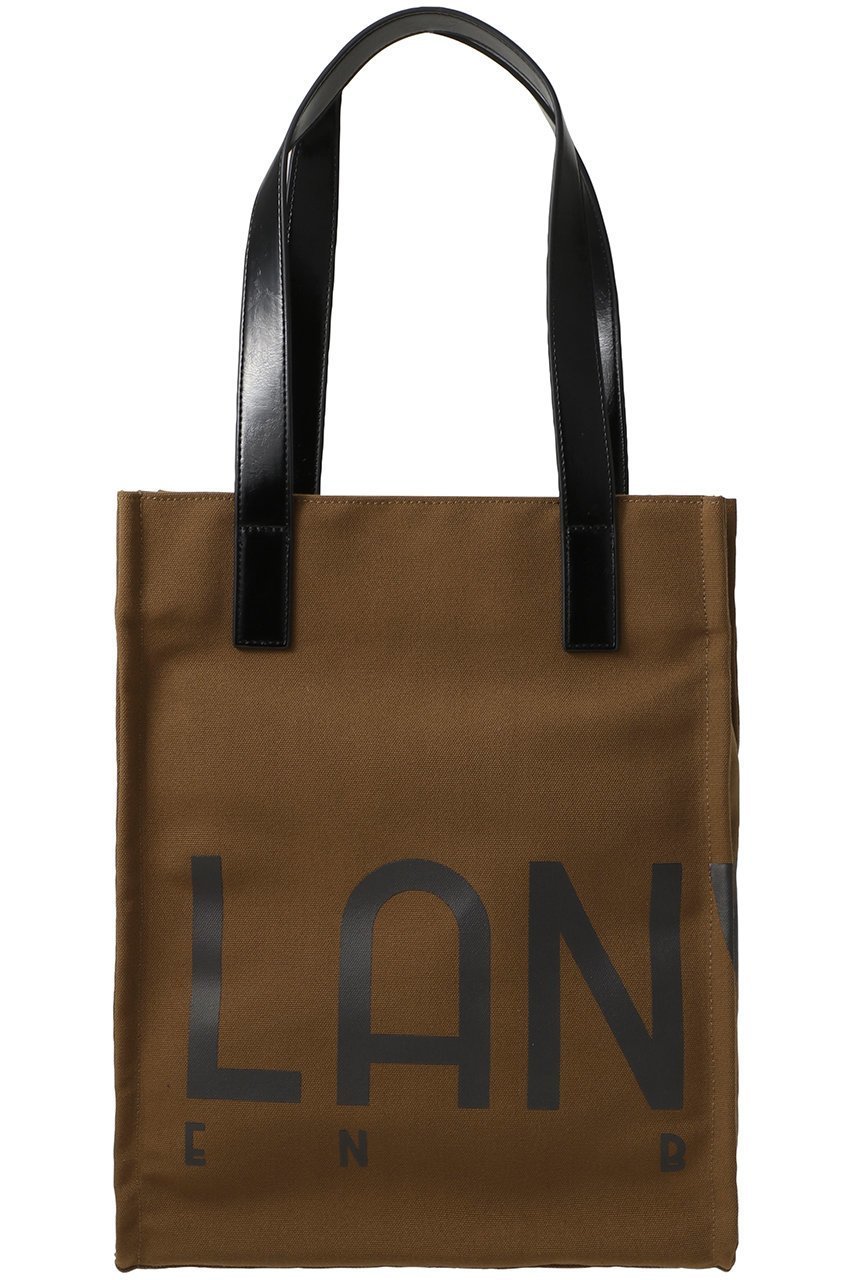 【ランバン オン ブルー/LANVIN en Bleu】のロゴポリエステルキャンバストートバッグ インテリア・キッズ・メンズ・レディースファッション・服の通販 founy(ファニー) 　ファッション　Fashion　レディースファッション　Fashion for Women　バッグ　Bags　フェイクレザー　Faux Leather, PU Leather　プリント　Print, Printed Pattern　ポケット　Pocket, Pocket Detail　エレガント 上品　Elegant　旅行　Travel　ブラウン|ID: prp329100004570032 ipo3291000000035102518