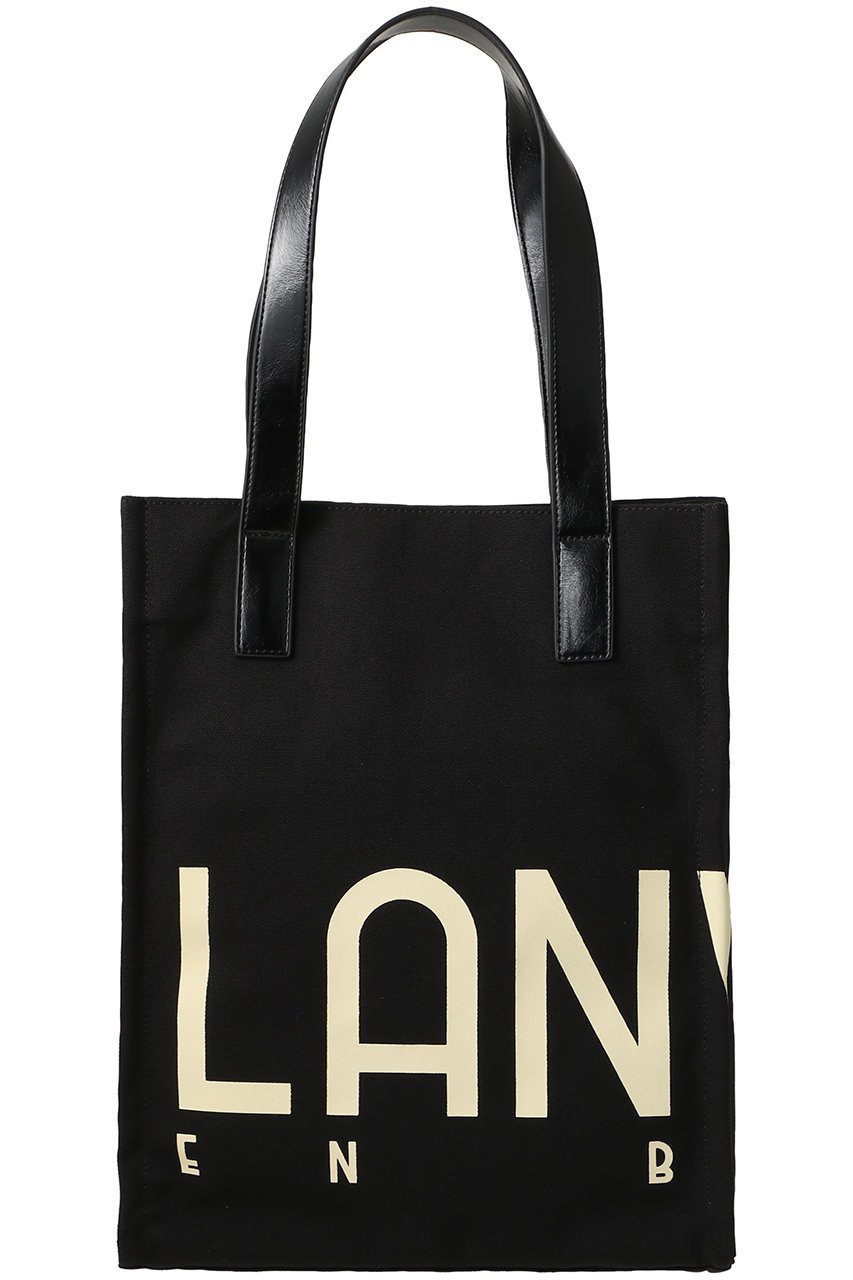 【ランバン オン ブルー/LANVIN en Bleu】のロゴポリエステルキャンバストートバッグ インテリア・キッズ・メンズ・レディースファッション・服の通販 founy(ファニー) 　ファッション　Fashion　レディースファッション　Fashion for Women　バッグ　Bags　フェイクレザー　Faux Leather, PU Leather　プリント　Print, Printed Pattern　ポケット　Pocket, Pocket Detail　エレガント 上品　Elegant　旅行　Travel　ブラック|ID: prp329100004570032 ipo3291000000035102520