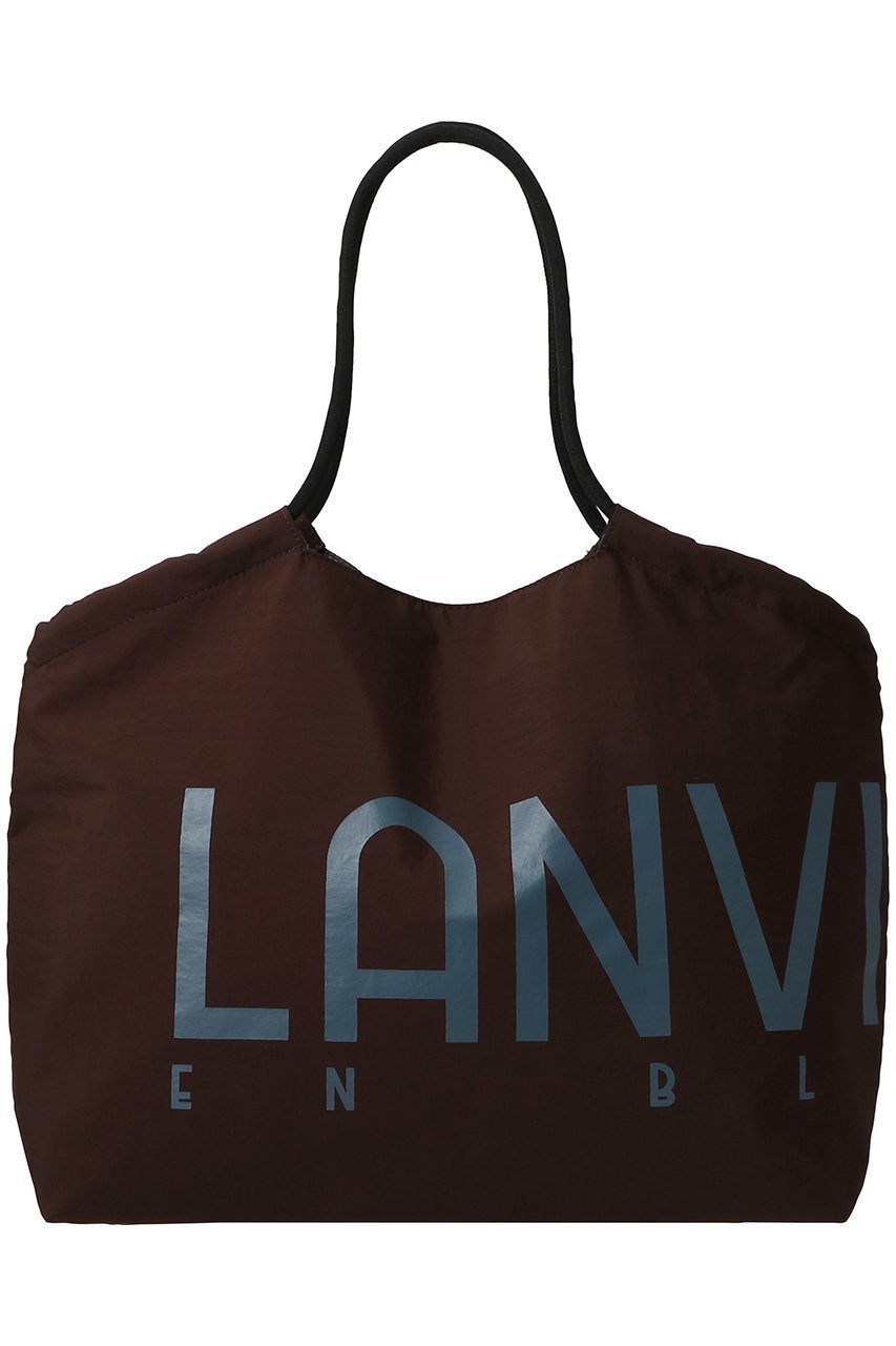 【ランバン オン ブルー/LANVIN en Bleu】のロゴドロストトートバッグ インテリア・キッズ・メンズ・レディースファッション・服の通販 founy(ファニー) 　ファッション　Fashion　レディースファッション　WOMEN　バッグ　Bag　ポケット　Pocket　NEW・新作・新着・新入荷　New Arrivals　ブラウン|ID: prp329100004570033 ipo3291000000032334539