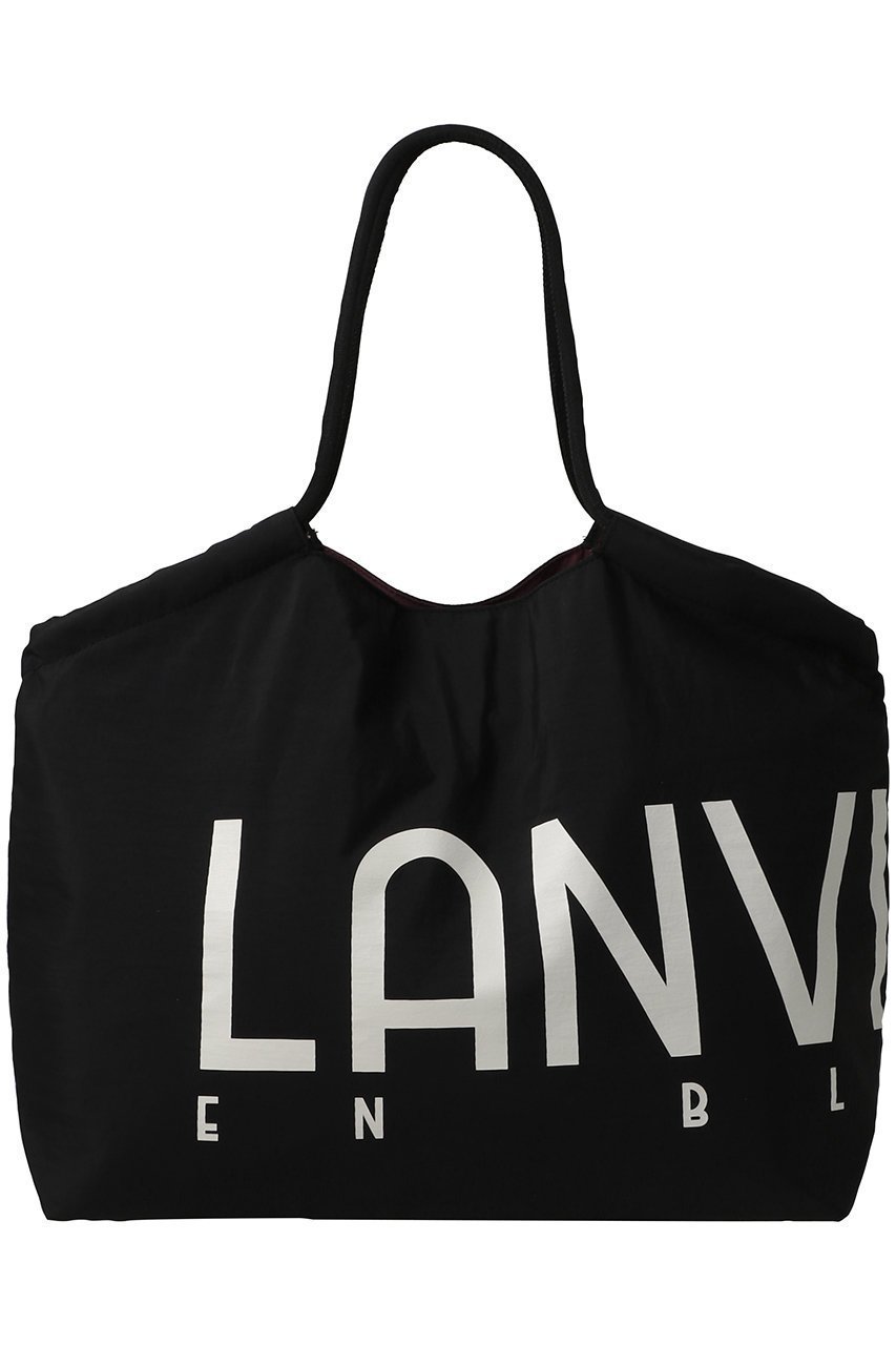 【ランバン オン ブルー/LANVIN en Bleu】のロゴドロストトートバッグ インテリア・キッズ・メンズ・レディースファッション・服の通販 founy(ファウニー) 　ファッション　Fashion　レディースファッション　Fashion for Women　バッグ　Bags　ポケット　Pocket, Pocket Detail　ブラック|ID: prp329100004570033 ipo3291000000036641996
