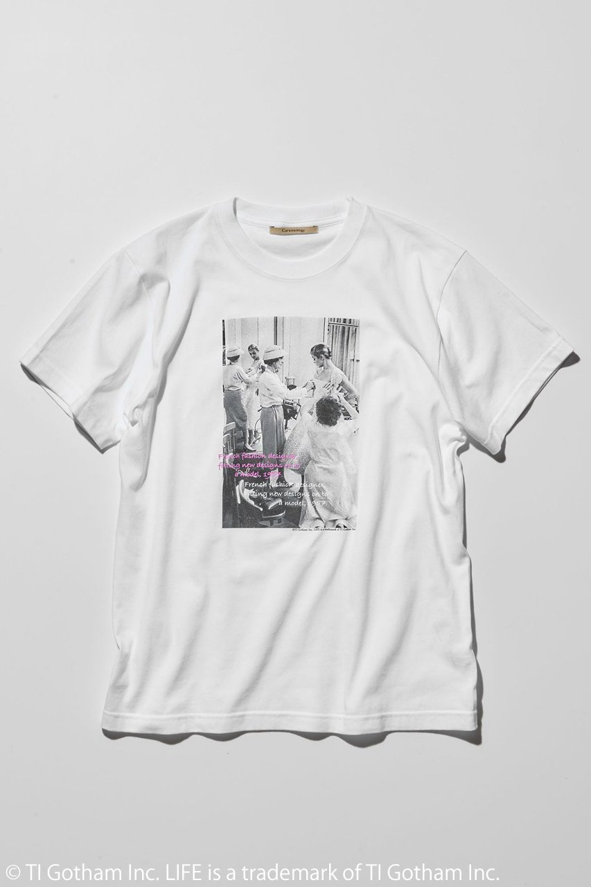 【カレンソロジー/Curensology】の【LIFE PICTURE COLLECTION】別注CHTシャツ(タテ) インテリア・キッズ・メンズ・レディースファッション・服の通販 founy(ファニー) 　ファッション　Fashion　レディースファッション　WOMEN　トップス・カットソー　Tops/Tshirt　シャツ/ブラウス　Shirts/Blouses　ロング / Tシャツ　T-Shirts　カットソー　Cut and Sewn　おすすめ　Recommend　アクセサリー　Accessories　インナー　Inner　カットソー　Cut And Sew　ショート　Short　シンプル　Simple　ジャケット　Jacket　スペシャル　Special　スリーブ　Sleeve　フロント　Front　プリント　Print　モノトーン　Monotone　別注　Special Order　夏　Summer　NEW・新作・新着・新入荷　New Arrivals　春　Spring　洗える　Washable　ホワイト|ID: prp329100004570047 ipo3291000000032334657