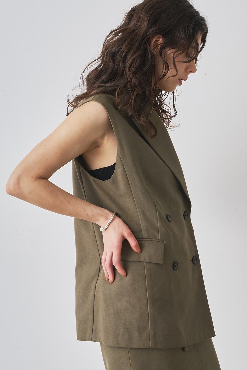 【ウィムガゼット/Whim Gazette】のダックダブルジレ 人気、トレンドファッション・服の通販 founy(ファニー) 　ファッション　Fashion　レディースファッション　Fashion for Women　アウター　Coat / Outerwear Collection　レディースジャケット・軽アウター　Jackets　おすすめ　Recommended / Our Picks　ジャケット　Jacket, Outerwear　セットアップ　Set-Up, Coordinated Outfit　バランス　Balance, Style Balance　ベスト　Vest, Waistcoat　ボトム　Bottoms, Lower Wear　モダン　Modern, Contemporary　ワーク　Workwear, Utility Style　ヴィンテージ　Vintage Style　other-5|ID: prp329100004570064 ipo3291000000032793568