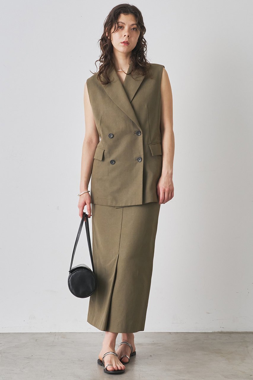 【ウィムガゼット/Whim Gazette】のダックタイトスカート インテリア・キッズ・メンズ・レディースファッション・服の通販 founy(ファニー) 　ファッション　Fashion　レディースファッション　Fashion for Women　スカート　Skirts　ロングスカート　Long Skirts / Maxi & Midi Skirts　おすすめ　Recommended / Our Picks　スリット　Slit, Slit Detail　セットアップ　Set-Up, Coordinated Outfit　タイトスカート　Pencil Skirt, Tight Skirt　フロント　Front, Front Design　ロング　Long, Long-Length　ワーク　Workwear, Utility Style　ヴィンテージ　Vintage Style　エレガント 上品　Elegant　カーキ|ID: prp329100004570066 ipo3291000000035321130