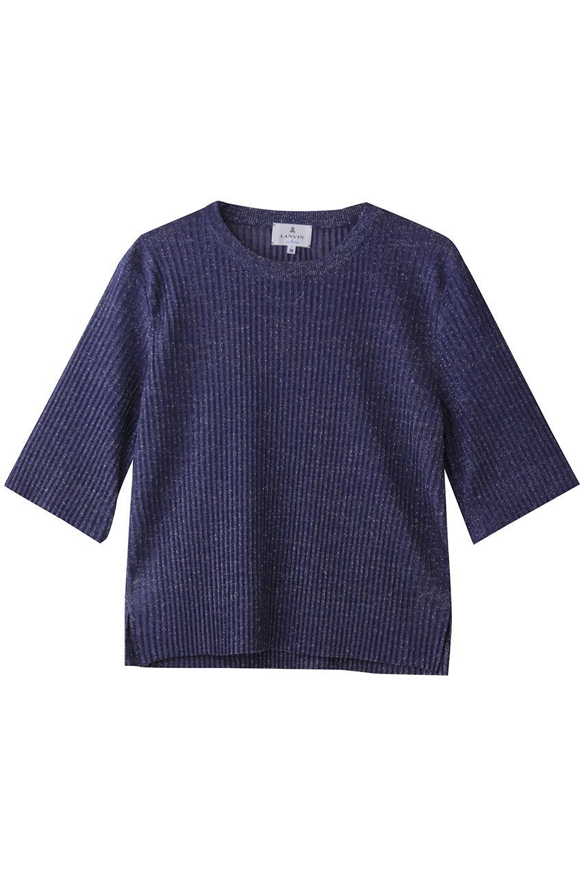 【ランバン オン ブルー/LANVIN en Bleu】のプリーツハーフスリーブニット 人気、トレンドファッション・服の通販 founy(ファニー) 　ファッション　Fashion　レディースファッション　WOMEN　トップス・カットソー　Tops/Tshirt　ニット　Knit Tops　プルオーバー　Pullover　バランス　Balance　プリーツ　Pleats　今季　This Season　NEW・新作・新着・新入荷　New Arrivals　 other-1|ID: prp329100004570074 ipo3291000000032334857