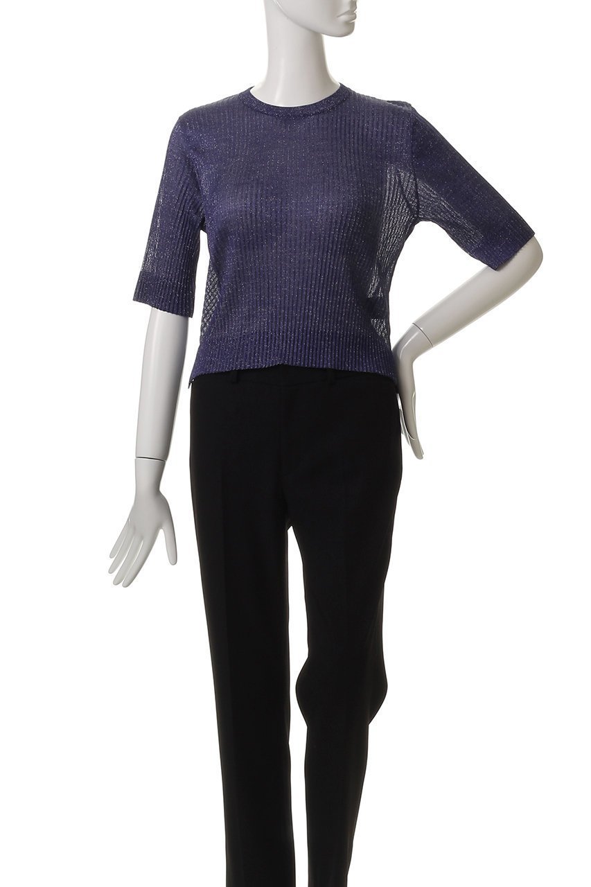 【ランバン オン ブルー/LANVIN en Bleu】のプリーツハーフスリーブニット 人気、トレンドファッション・服の通販 founy(ファニー) 　ファッション　Fashion　レディースファッション　WOMEN　トップス・カットソー　Tops/Tshirt　ニット　Knit Tops　プルオーバー　Pullover　バランス　Balance　プリーツ　Pleats　今季　This Season　NEW・新作・新着・新入荷　New Arrivals　other-2|ID: prp329100004570074 ipo3291000000032334861