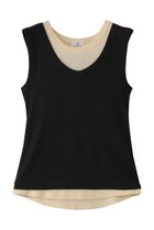 【ランバン オン ブルー/LANVIN en Bleu】のレイヤードタンクトップ 人気、トレンドファッション・服の通販 founy(ファニー) ファッション Fashion レディースファッション WOMEN トップス・カットソー Tops/Tshirt キャミソール / ノースリーブ No Sleeves シャツ/ブラウス Shirts/Blouses ロング / Tシャツ T-Shirts カットソー Cut and Sewn キャミソール Camisole サマー Summer タンク Tank 夏 Summer NEW・新作・新着・新入荷 New Arrivals thumbnail ブラック|ID: prp329100004570078 ipo3291000000032334887
