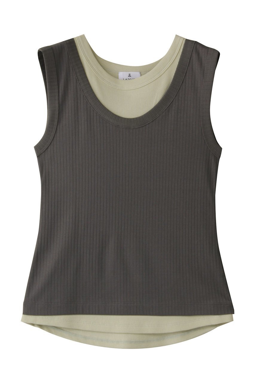 【ランバン オン ブルー/LANVIN en Bleu】のレイヤードタンクトップ インテリア・キッズ・メンズ・レディースファッション・服の通販 founy(ファニー) ファッション Fashion レディースファッション Fashion for Women トップス・カットソー Cut & Sew Tops キャミソール&ノースリーブ Camisoles & Sleeveless Tops シャツ・ブラウス・オフィスカジュアル Elegant Blouses & Button-Ups ロングTシャツ・Tシャツ Longline T-Shirts & Tees カットソー・ベーシックTシャツ Cut-and-Sewn Tops / Stretch Tees & Basics キャミソール Camisole, Spaghetti Strap Top サマー Summer, Summer Style タンク Tank Top, Sleeveless Top 夏 Summer チャコールグレー|ID: prp329100004570078 ipo3291000000036082904