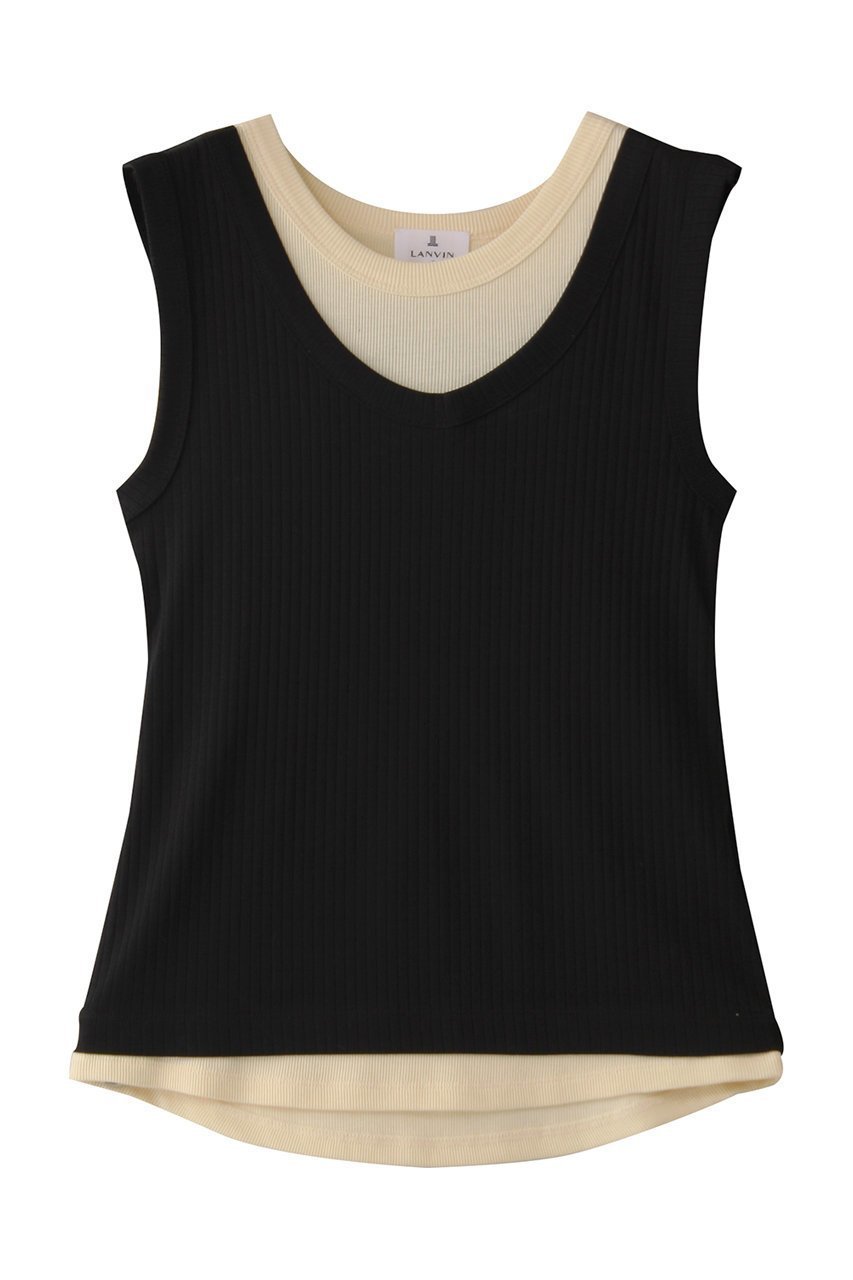 【ランバン オン ブルー/LANVIN en Bleu】のレイヤードタンクトップ インテリア・キッズ・メンズ・レディースファッション・服の通販 founy(ファニー) ファッション Fashion レディースファッション Fashion for Women トップス・カットソー Cut & Sew Tops キャミソール&ノースリーブ Camisoles & Sleeveless Tops シャツ・ブラウス・オフィスカジュアル Elegant Blouses & Button-Ups ロングTシャツ・Tシャツ Longline T-Shirts & Tees カットソー・ベーシックTシャツ Cut-and-Sewn Tops / Stretch Tees & Basics キャミソール Camisole, Spaghetti Strap Top サマー Summer, Summer Style タンク Tank Top, Sleeveless Top 夏 Summer ブラック|ID: prp329100004570078 ipo3291000000036082905