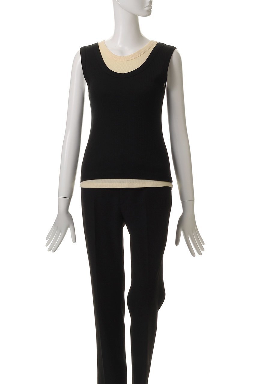 【ランバン オン ブルー/LANVIN en Bleu】のレイヤードタンクトップ 人気、トレンドファッション・服の通販 founy(ファニー) ファッション Fashion レディースファッション Fashion for Women トップス・カットソー Cut & Sew Tops キャミソール&ノースリーブ Camisoles & Sleeveless Tops シャツ・ブラウス・オフィスカジュアル Elegant Blouses & Button-Ups ロングTシャツ・Tシャツ Longline T-Shirts & Tees カットソー・ベーシックTシャツ Cut-and-Sewn Tops / Stretch Tees & Basics キャミソール Camisole, Spaghetti Strap Top サマー Summer, Summer Style タンク Tank Top, Sleeveless Top 夏 Summer other-2|ID: prp329100004570078 ipo3291000000036082906