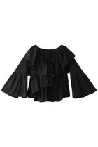 【ランバン オン ブルー/LANVIN en Bleu】のはっ水ナイロンラッフルブラウス ブラック|ID: prp329100004570080 ipo3291000000036082913