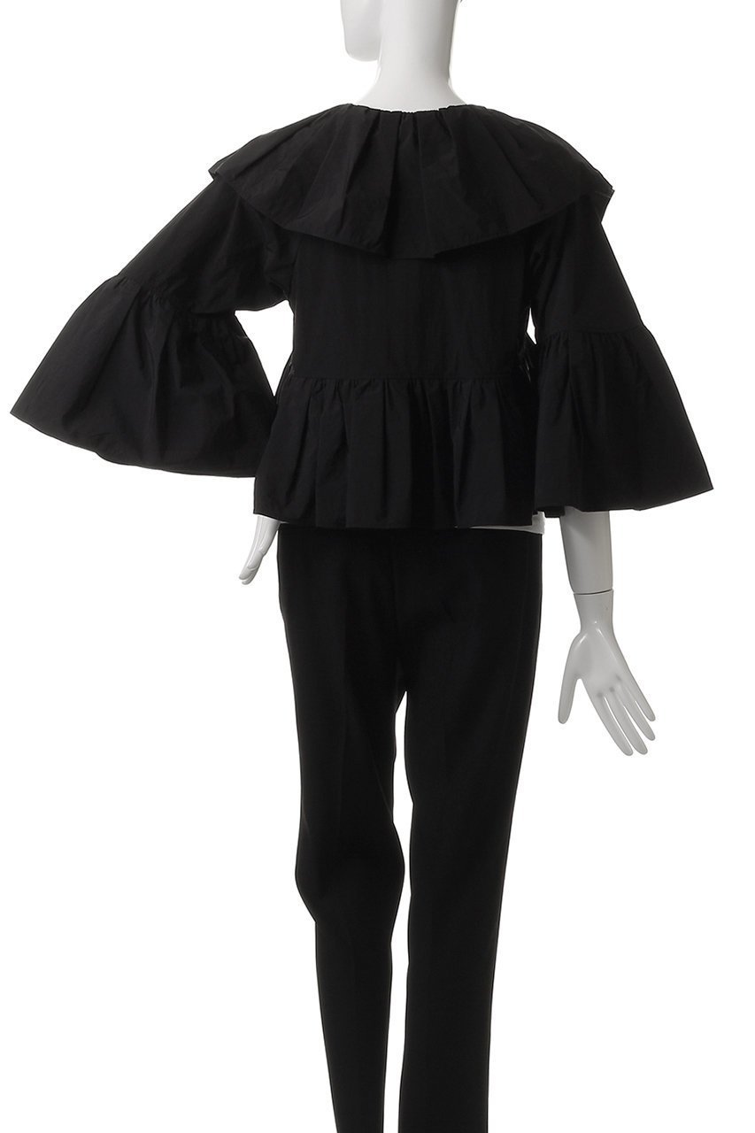 【ランバン オン ブルー/LANVIN en Bleu】のはっ水ナイロンラッフルブラウス 人気、トレンドファッション・服の通販 founy(ファニー) 　ファッション　Fashion　レディースファッション　Fashion for Women　トップス・カットソー　Cut & Sew Tops　シャツ・ブラウス・オフィスカジュアル　Elegant Blouses & Button-Ups　ショート　Short, Short Length　スリーブ　Sleeve, Long Sleeve / Short Sleeve　フレア　Flare, Flared　ロング　Long, Long-Length　other-4|ID: prp329100004570080 ipo3291000000036082916