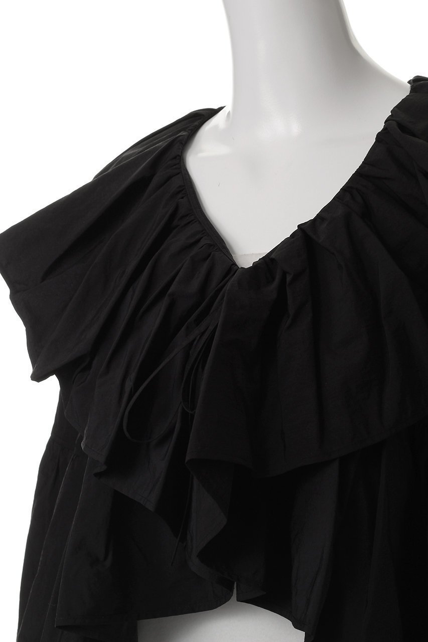 【ランバン オン ブルー/LANVIN en Bleu】のはっ水ナイロンラッフルブラウス 人気、トレンドファッション・服の通販 founy(ファニー) 　ファッション　Fashion　レディースファッション　Fashion for Women　トップス・カットソー　Cut & Sew Tops　シャツ・ブラウス・オフィスカジュアル　Elegant Blouses & Button-Ups　ショート　Short, Short Length　スリーブ　Sleeve, Long Sleeve / Short Sleeve　フレア　Flare, Flared　ロング　Long, Long-Length　other-5|ID: prp329100004570080 ipo3291000000036082918