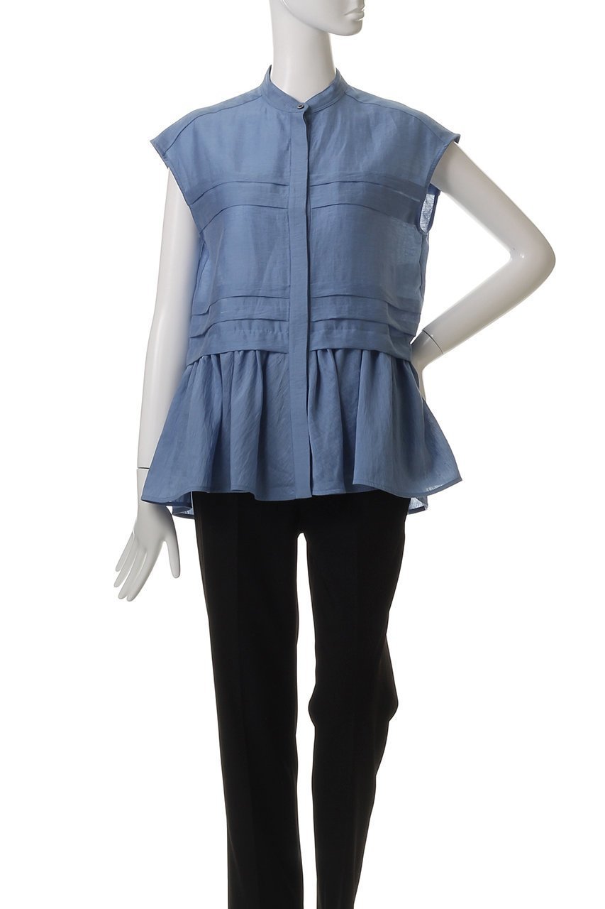 【デパリエ/DEPAREILLE】のウォッシャブルリネンノースリーブペプラムブラウス 人気、トレンドファッション・服の通販 founy(ファニー) 　ファッション　Fashion　レディースファッション　Fashion for Women　トップス・カットソー　Cut & Sew Tops　キャミソール&ノースリーブ　Camisoles & Sleeveless Tops　シャツ・ブラウス・オフィスカジュアル　Elegant Blouses & Button-Ups　ウォッシャブル　Machine Washable　ノースリーブ　Sleeveless, No-Sleeve　ペプラム　Peplum, Flared Hem　マニッシュ　Mannish, Boyish　リネン　Linen, Linen Fabric　other-2|ID: prp329100004570083 ipo3291000000035266892