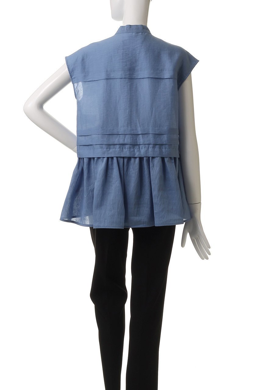 【デパリエ/DEPAREILLE】のウォッシャブルリネンノースリーブペプラムブラウス 人気、トレンドファッション・服の通販 founy(ファニー) 　ファッション　Fashion　レディースファッション　Fashion for Women　トップス・カットソー　Cut & Sew Tops　キャミソール&ノースリーブ　Camisoles & Sleeveless Tops　シャツ・ブラウス・オフィスカジュアル　Elegant Blouses & Button-Ups　ウォッシャブル　Machine Washable　ノースリーブ　Sleeveless, No-Sleeve　ペプラム　Peplum, Flared Hem　マニッシュ　Mannish, Boyish　リネン　Linen, Linen Fabric　other-4|ID: prp329100004570083 ipo3291000000035266894