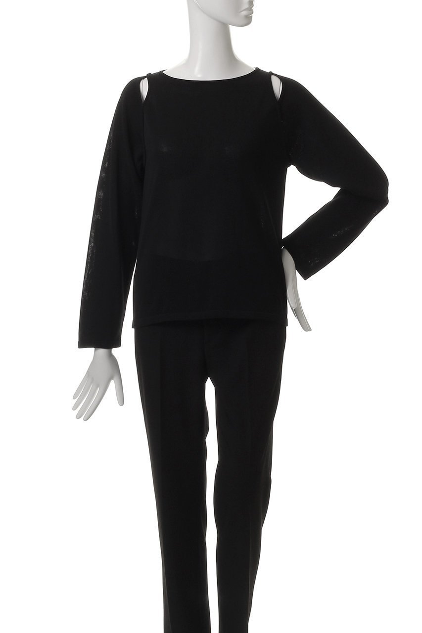 【ルームエイト/Room no.8】の【Room no.8 BLACK】コットンシアースリット ロングスリーブトップス 人気、トレンドファッション・服の通販 founy(ファニー) 　ファッション　Fashion　レディースファッション　WOMEN　トップス・カットソー　Tops/Tshirt　シャツ/ブラウス　Shirts/Blouses　ロング / Tシャツ　T-Shirts　カットソー　Cut and Sewn　インナー　Inner　シンプル　Simple　ジャケット　Jacket　スリット　Slit　スリーブ　Sleeve　ロング　Long　NEW・新作・新着・新入荷　New Arrivals　other-2|ID: prp329100004570088 ipo3291000000032334956