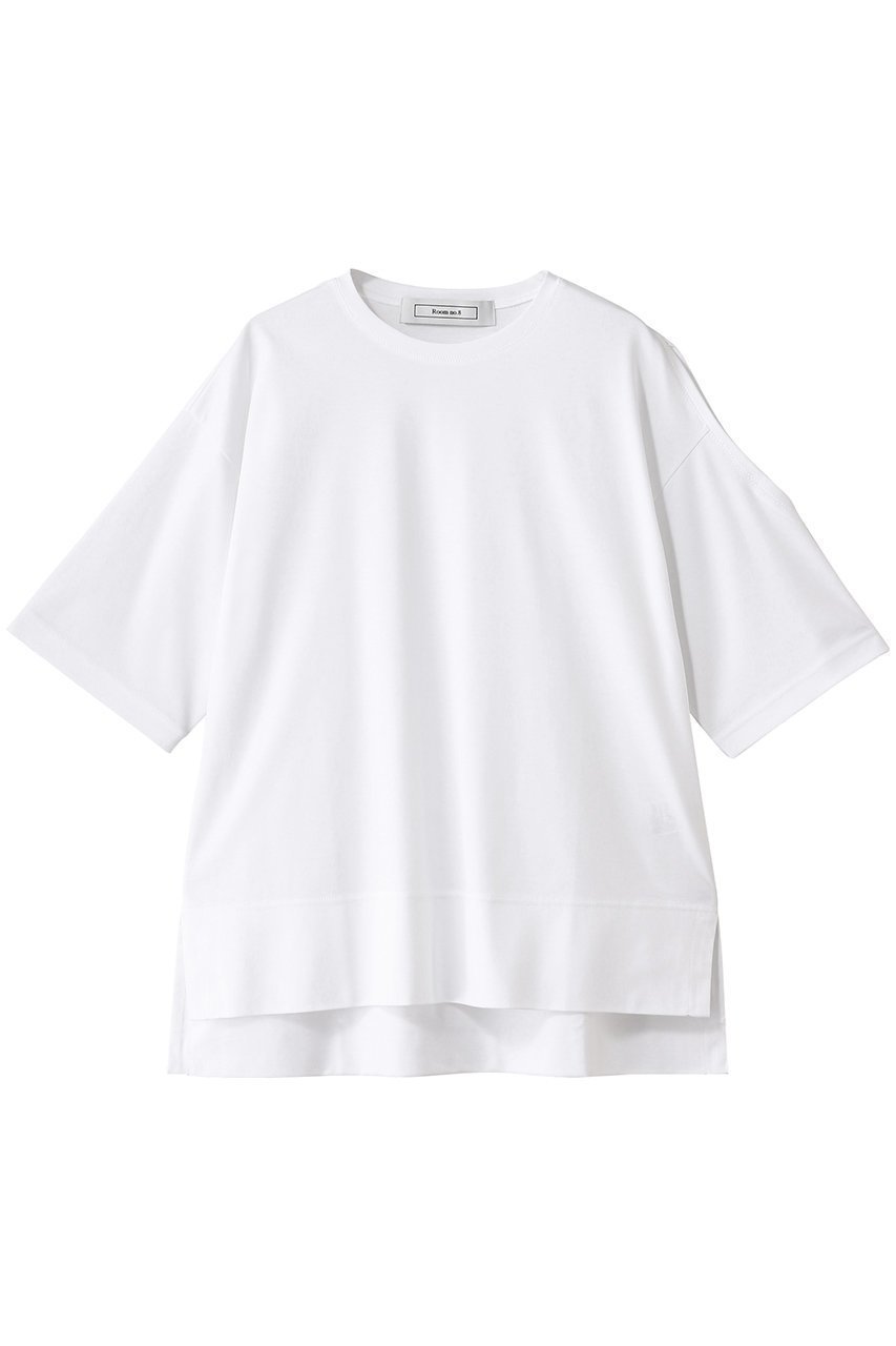 【ルームエイト/Room no.8】のスーピマコットン ショルダースリットトップス インテリア・キッズ・メンズ・レディースファッション・服の通販 founy(ファニー) 　ファッション　Fashion　レディースファッション　WOMEN　トップス・カットソー　Tops/Tshirt　シャツ/ブラウス　Shirts/Blouses　ロング / Tシャツ　T-Shirts　カットソー　Cut and Sewn　ショート　Short　スリット　Slit　スリーブ　Sleeve　エレガント 上品　Elegant　定番　Standard　NEW・新作・新着・新入荷　New Arrivals　ホワイト|ID: prp329100004570095 ipo3291000000032335005