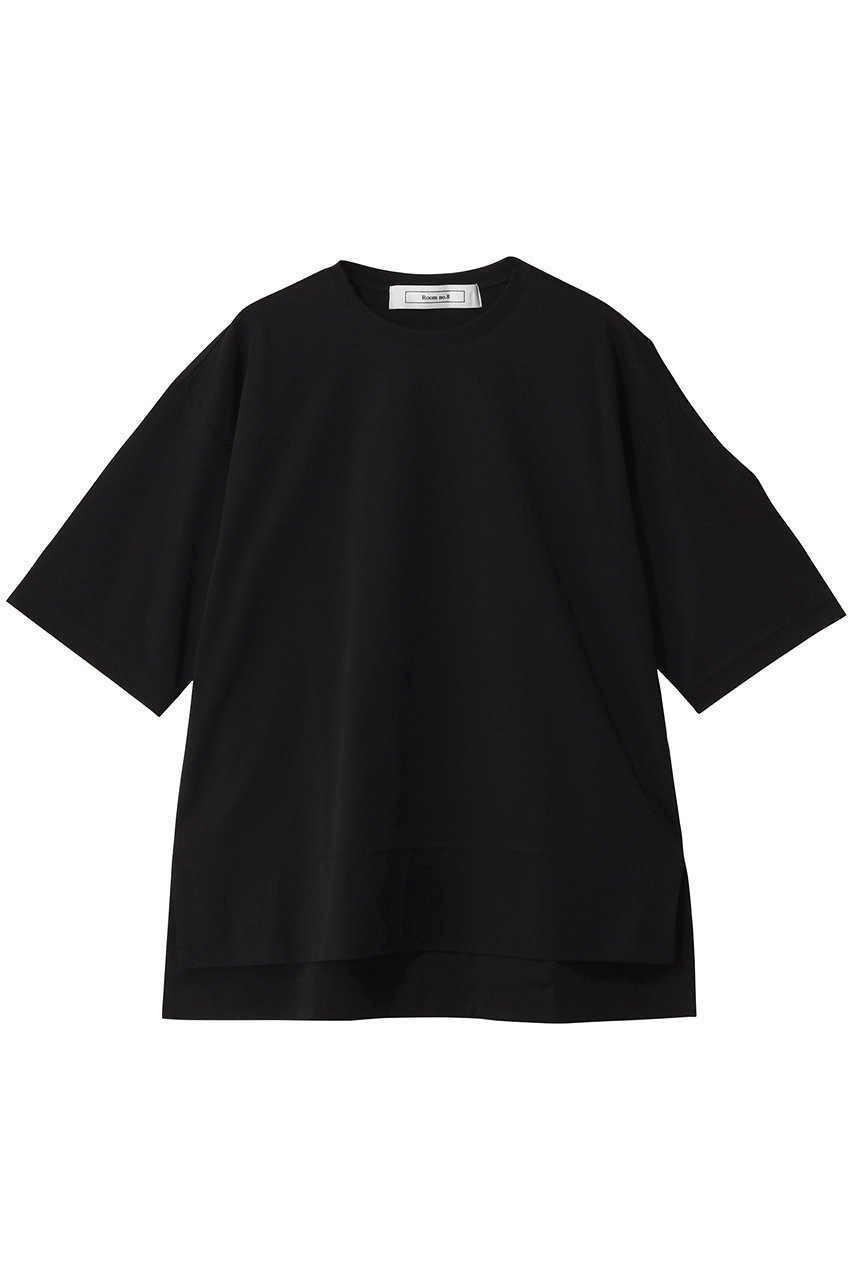 【ルームエイト/Room no.8】のスーピマコットン ショルダースリットトップス インテリア・キッズ・メンズ・レディースファッション・服の通販 founy(ファニー) 　ファッション　Fashion　レディースファッション　WOMEN　トップス・カットソー　Tops/Tshirt　シャツ/ブラウス　Shirts/Blouses　ロング / Tシャツ　T-Shirts　カットソー　Cut and Sewn　ショート　Short　スリット　Slit　スリーブ　Sleeve　エレガント 上品　Elegant　定番　Standard　NEW・新作・新着・新入荷　New Arrivals　ブラック|ID: prp329100004570095 ipo3291000000032335010