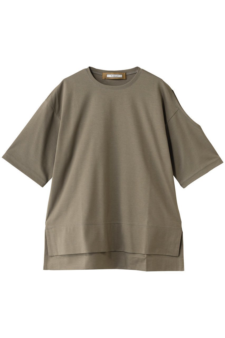 【ルームエイト/Room no.8】のスーピマコットン ショルダースリットトップス インテリア・キッズ・メンズ・レディースファッション・服の通販 founy(ファニー) 　ファッション　Fashion　レディースファッション　WOMEN　トップス・カットソー　Tops/Tshirt　シャツ/ブラウス　Shirts/Blouses　ロング / Tシャツ　T-Shirts　カットソー　Cut and Sewn　ショート　Short　スリット　Slit　スリーブ　Sleeve　エレガント 上品　Elegant　定番　Standard　NEW・新作・新着・新入荷　New Arrivals　カーキ|ID: prp329100004570095 ipo3291000000032335011