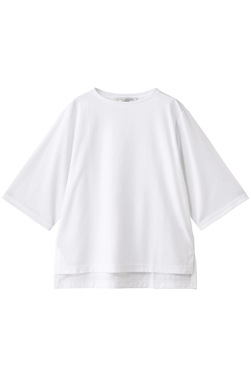 【ルームエイト/Room no.8】のスーピマコットン ハーフスリーブトップス 人気、トレンドファッション・服の通販 founy(ファニー) 　ファッション　Fashion　レディースファッション　WOMEN　トップス・カットソー　Tops/Tshirt　シャツ/ブラウス　Shirts/Blouses　ロング / Tシャツ　T-Shirts　カットソー　Cut and Sewn　ショート　Short　シンプル　Simple　スリーブ　Sleeve　リラックス　Relax　エレガント 上品　Elegant　NEW・新作・新着・新入荷　New Arrivals　 other-1|ID: prp329100004570097 ipo3291000000032335020