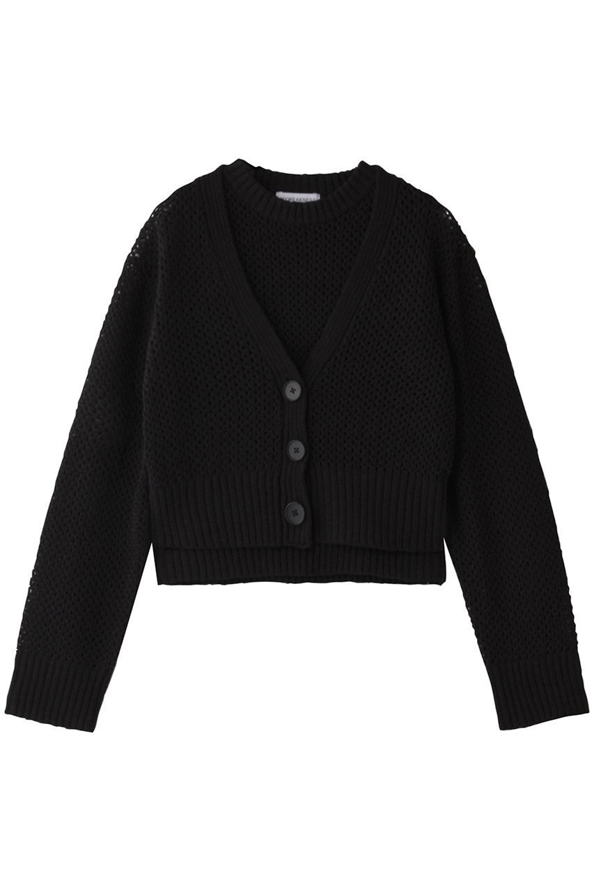 【マイ ウィークネス/MY WEAKNESS】のKnit Ensemble インテリア・キッズ・メンズ・レディースファッション・服の通販 founy(ファニー) 　ファッション　Fashion　レディースファッション　WOMEN　トップス・カットソー　Tops/Tshirt　ニット　Knit Tops　アンサンブル　Knit Ensemble　シャツ/ブラウス　Shirts/Blouses　ロング / Tシャツ　T-Shirts　カットソー　Cut and Sewn　アンサンブル　Ensemble　カーディガン　Cardigan　クロップド　Cropped　ショート　Short　シンプル　Simple　スリーブ　Sleeve　ノースリーブ　No Sleeve　バランス　Balance　メッシュ　Mesh　夏　Summer　NEW・新作・新着・新入荷　New Arrivals　長袖　Long Sleeve　BLACK|ID: prp329100004570121 ipo3291000000032335220