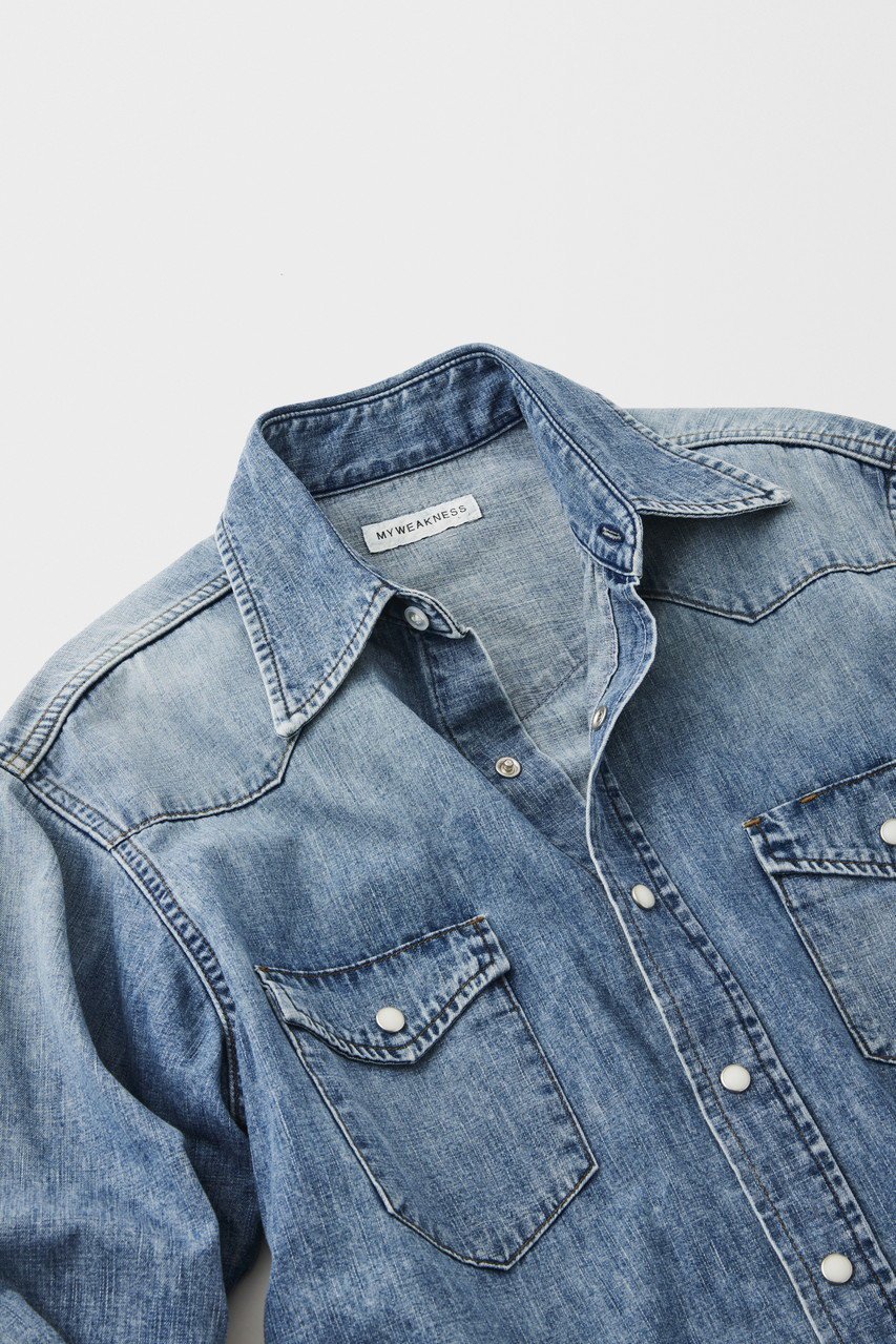 【マイ ウィークネス/MY WEAKNESS】のBilly Shirt 人気、トレンドファッション・服の通販 founy(ファニー) 　ファッション　Fashion　レディースファッション　WOMEN　トップス・カットソー　Tops/Tshirt　シャツ/ブラウス　Shirts/Blouses　クラシック　Classic　ショート　Short　シンプル　Simple　スリーブ　Sleeve　デニム　Denim　バランス　Balance　フラップ　Flap　ポケット　Pocket　ヨーク　Yoke　人気　Popularity　今季　This Season　NEW・新作・新着・新入荷　New Arrivals　other-6|ID: prp329100004570123 ipo3291000000032335244